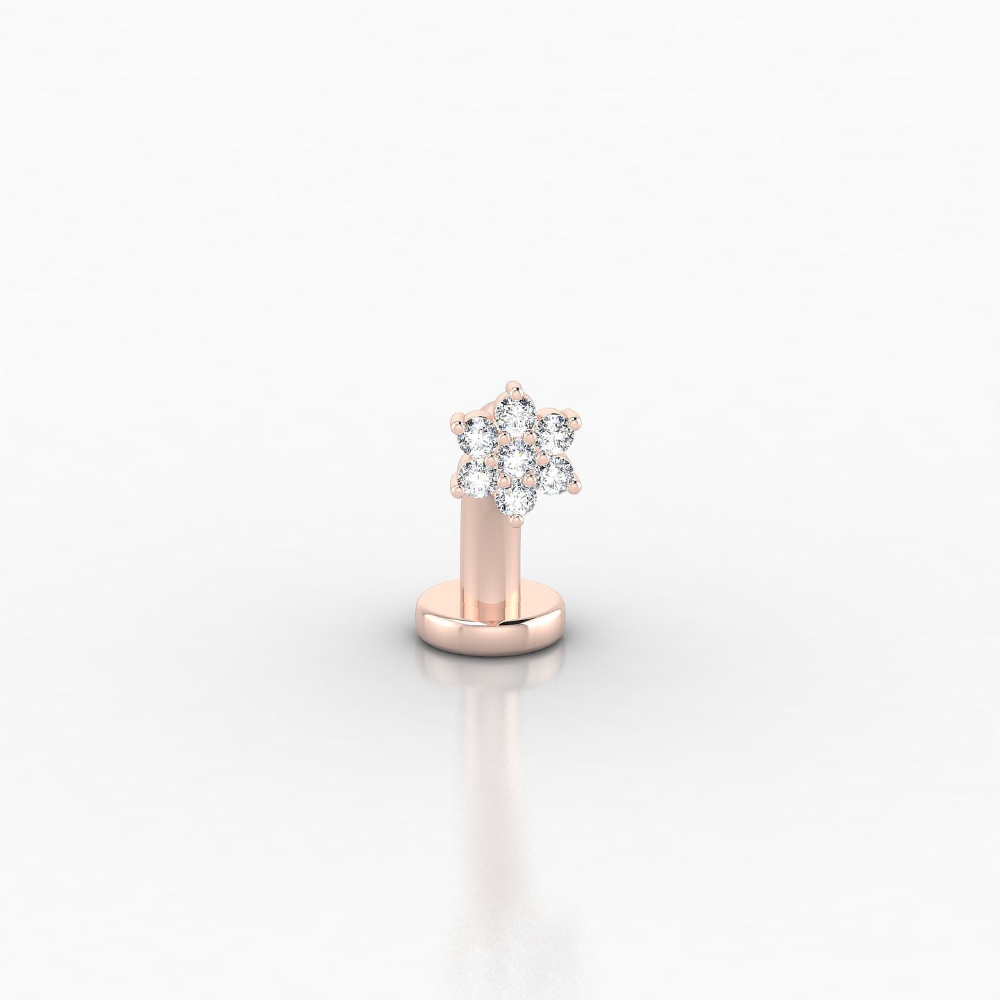Chloris | 18k Rose Gold 10 mm 4 mm Flower Diamond Floating Navel Piercing