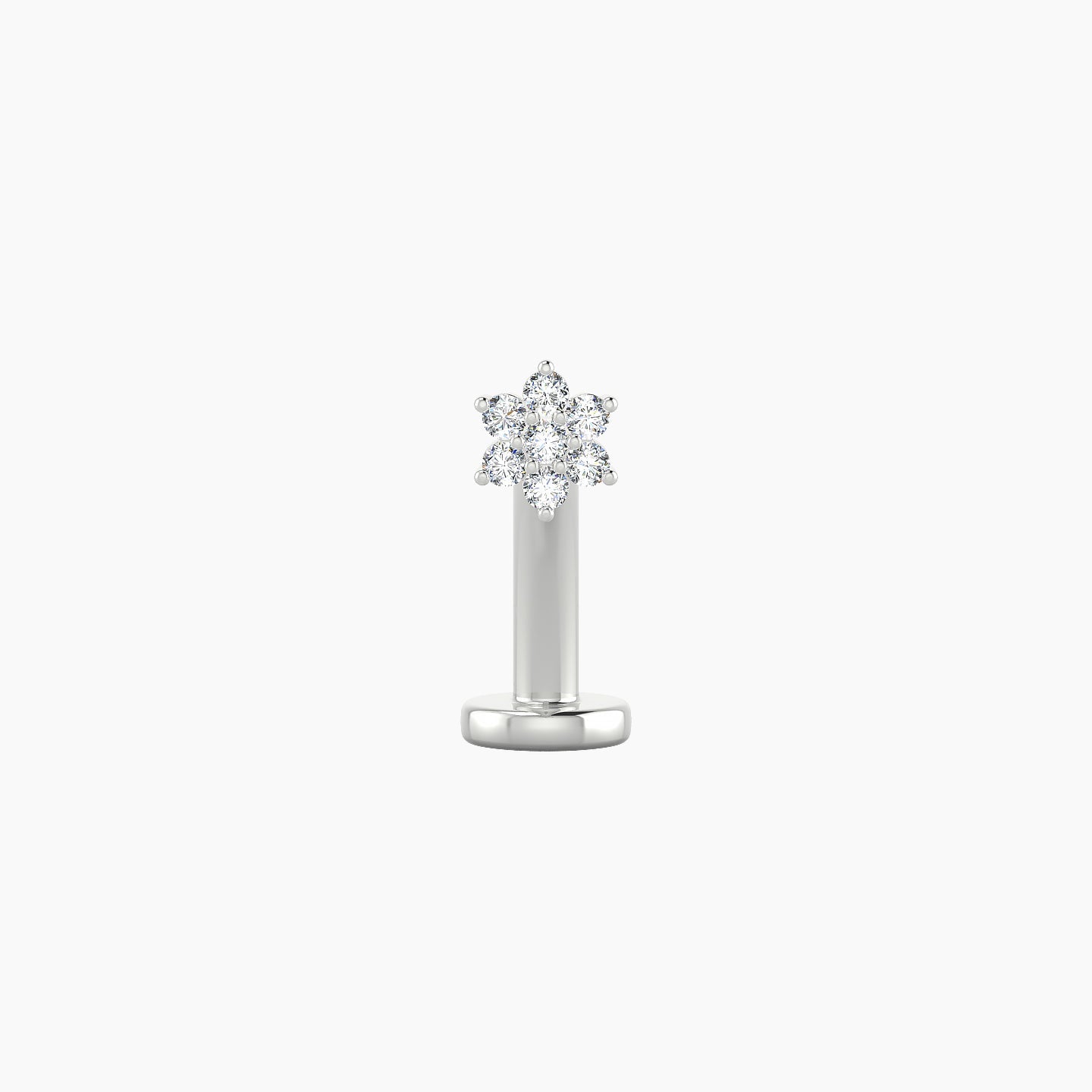 Chloris | 18k White Gold 4 mm 10 mm Flower Diamond Floating Navel Piercing