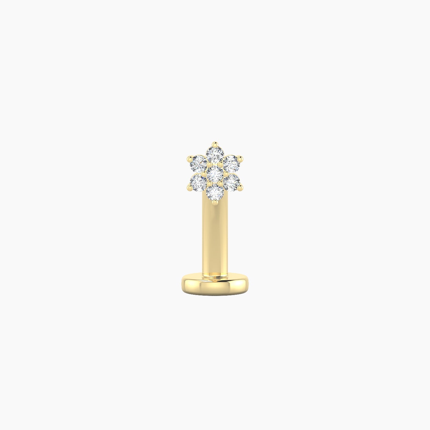 Chloris | 18k Yellow Gold 4 mm 10 mm Flower Diamond Floating Navel Piercing