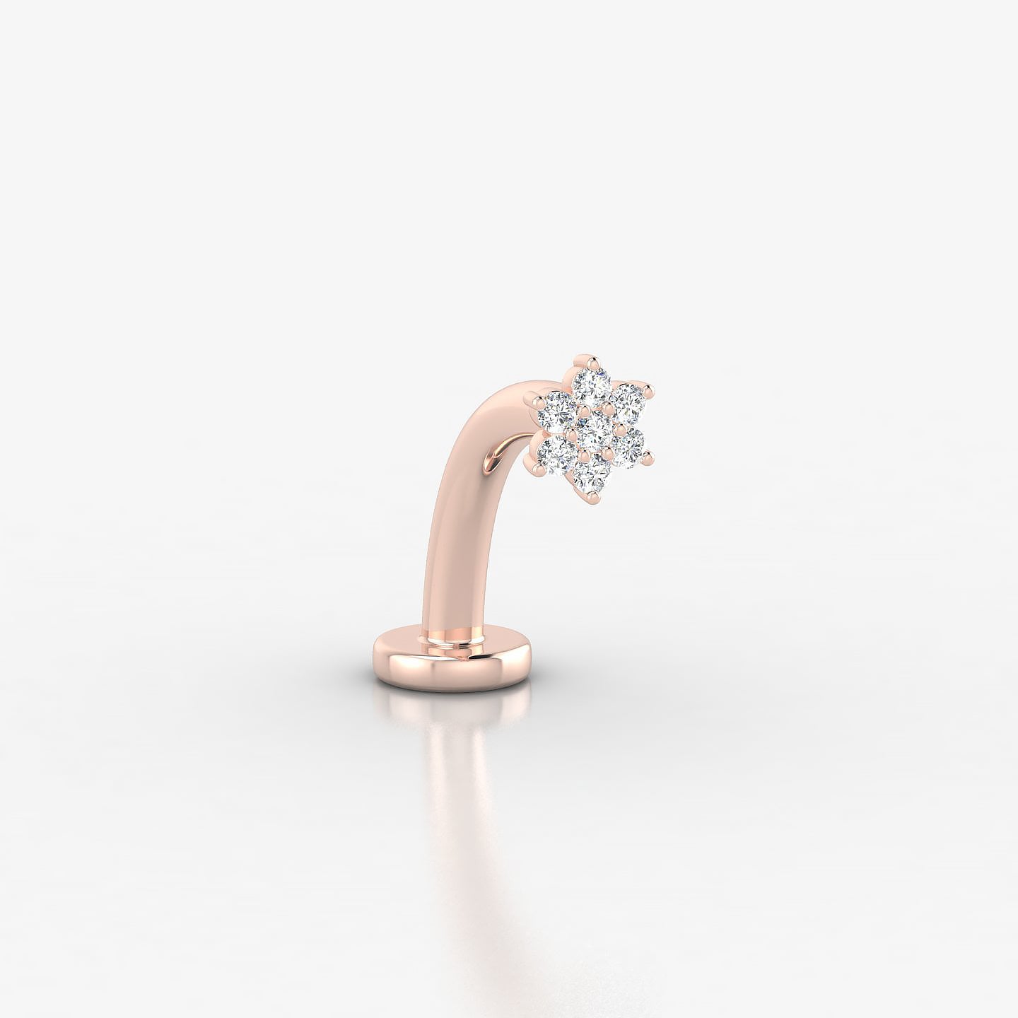 Chloris | 18k Rose Gold 4 mm 10 mm Flower Diamond Floating Navel Piercing