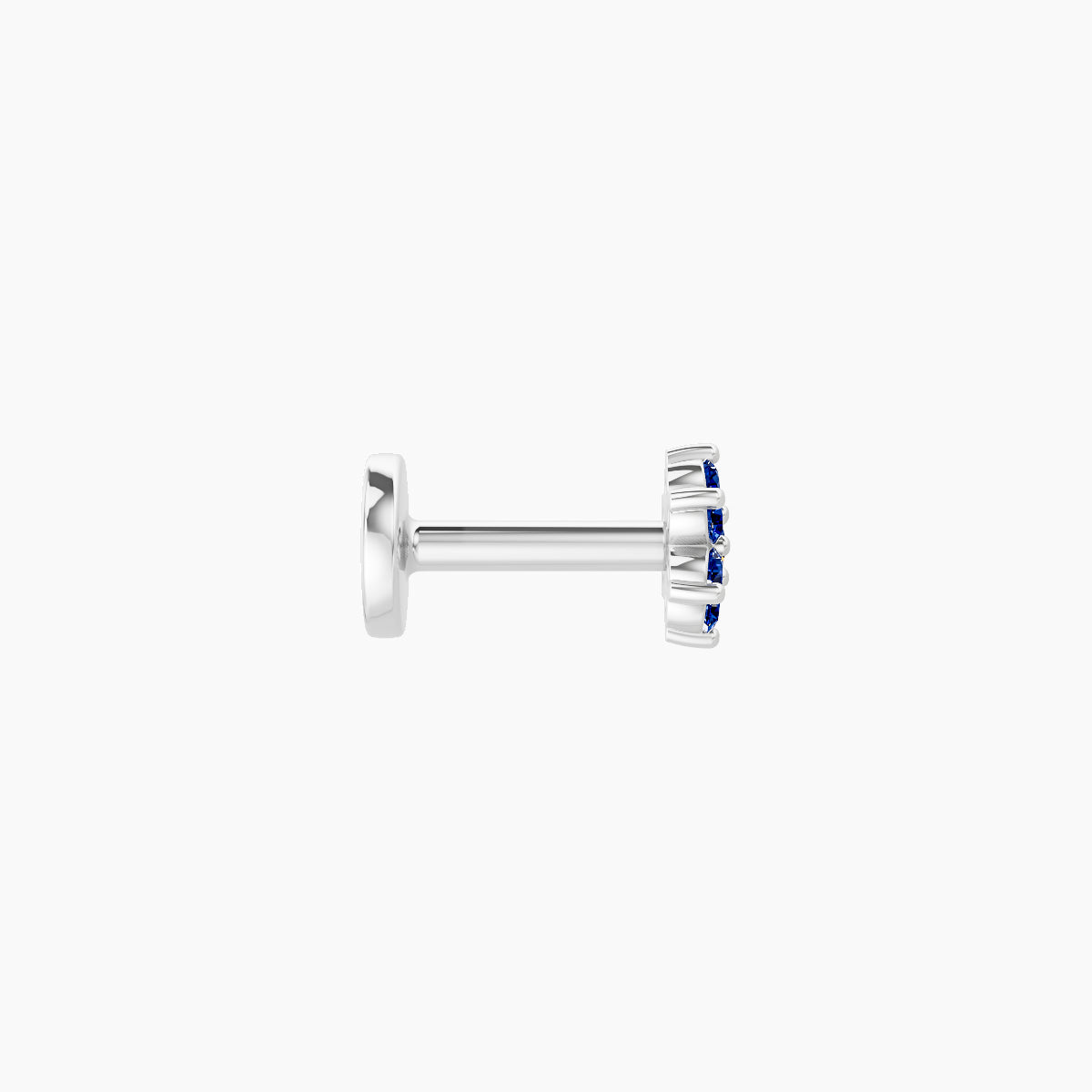 Chloris | 18k White Gold 5 mm 4 mm Flower Sapphire Nose Piercing