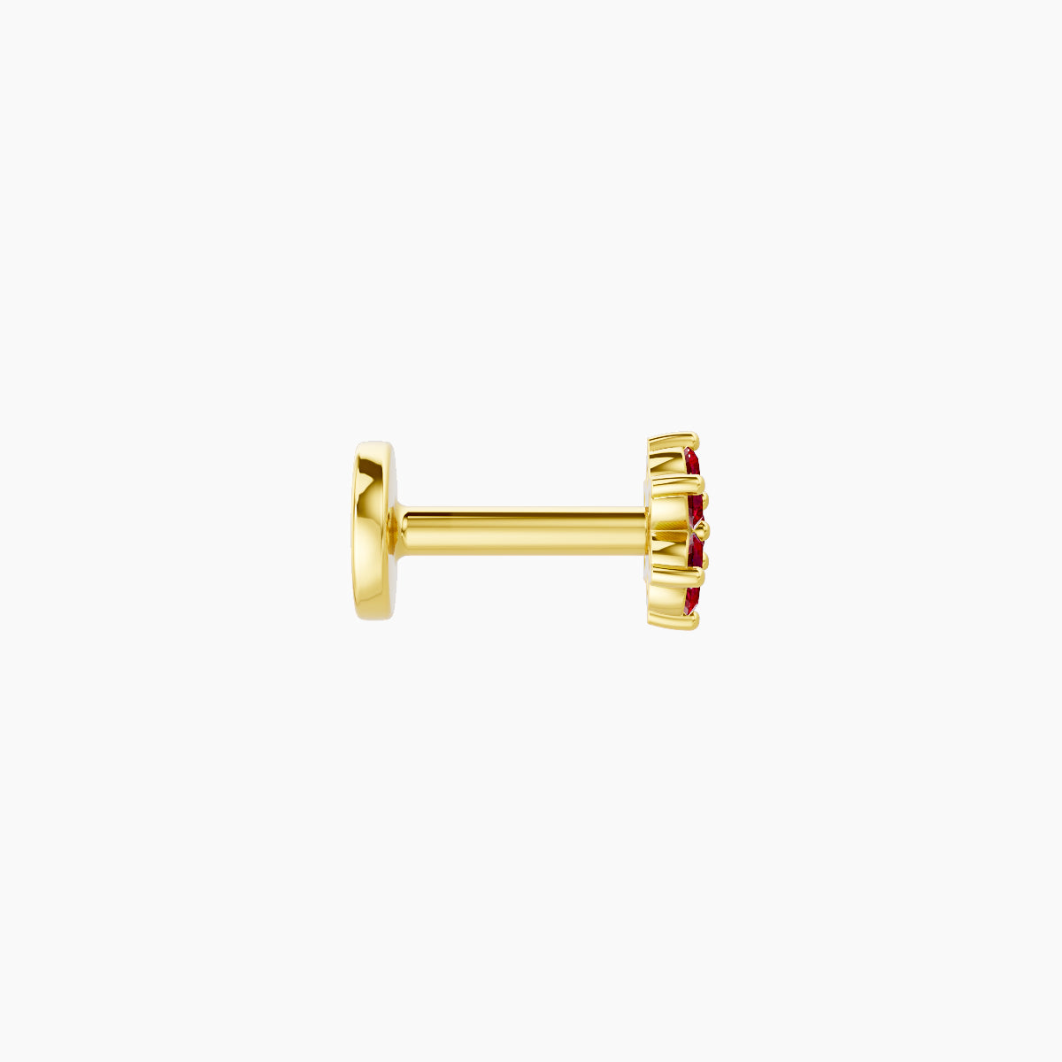 Chloris | 18k Yellow Gold 5 mm 4 mm Flower Ruby Nose Piercing