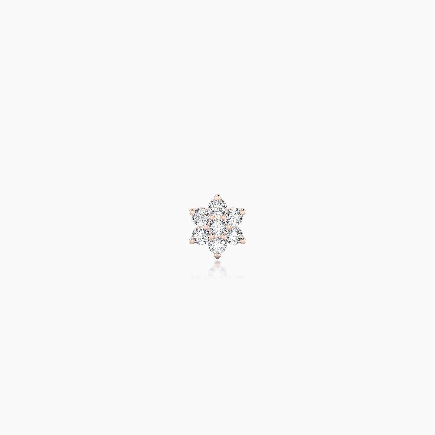 Chloris | 18k Rose Gold 4 mm 5 mm Flower Diamond Nostril Piercing