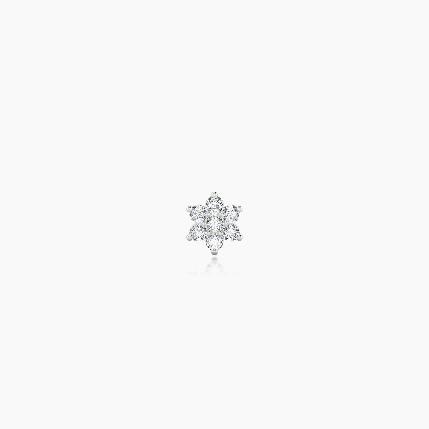 Chloris | 18k White Gold 4 mm 5 mm Flower Diamond Nostril Piercing