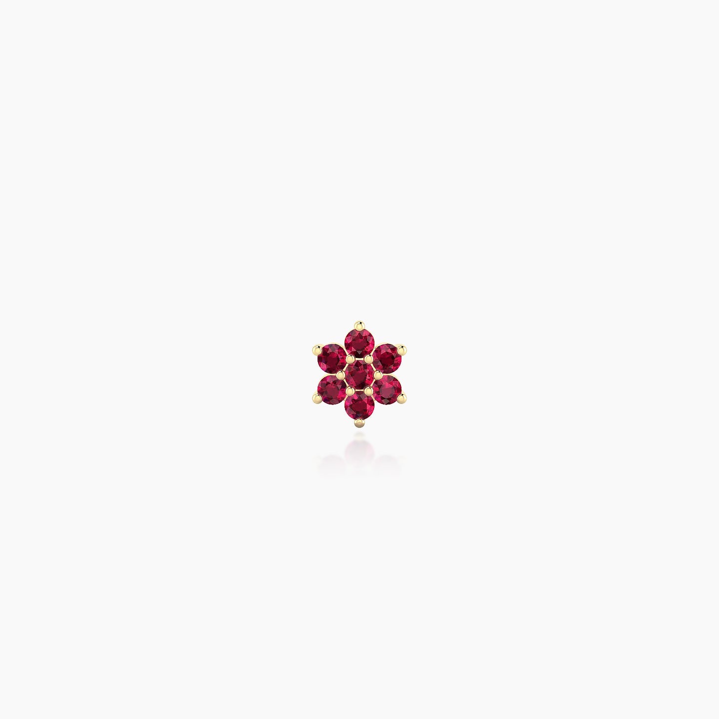 Chloris | 18k Yellow Gold 5 mm 4 mm Flower Ruby Nostril Piercing