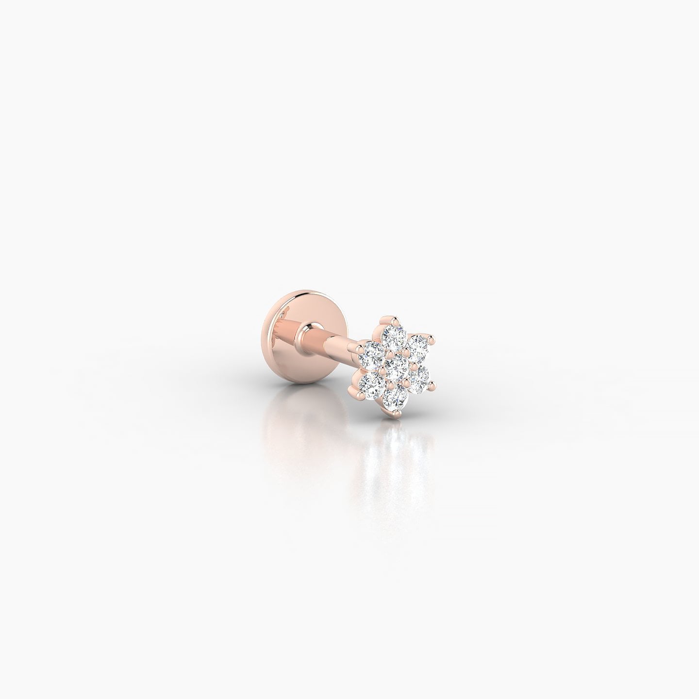 Chloris | 18k Rose Gold 4 mm 5 mm Flower Diamond Nostril Piercing