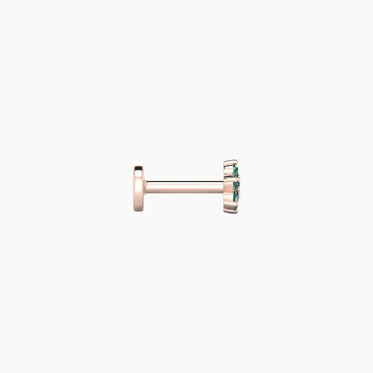 Chloris | 18k Rose Gold 5 mm 4 mm Flower Emerald Nostril Piercing