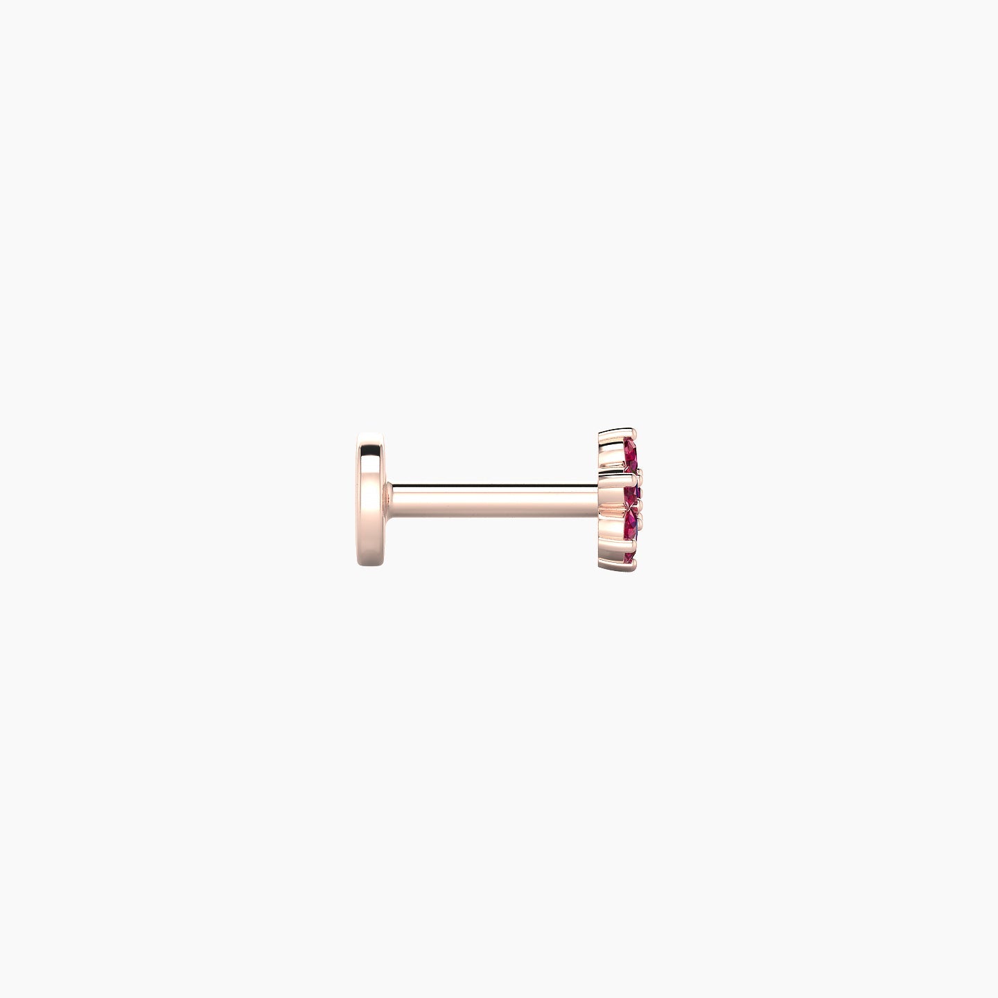 Chloris | 18k Rose Gold 5 mm 4 mm Flower Ruby Nostril Piercing