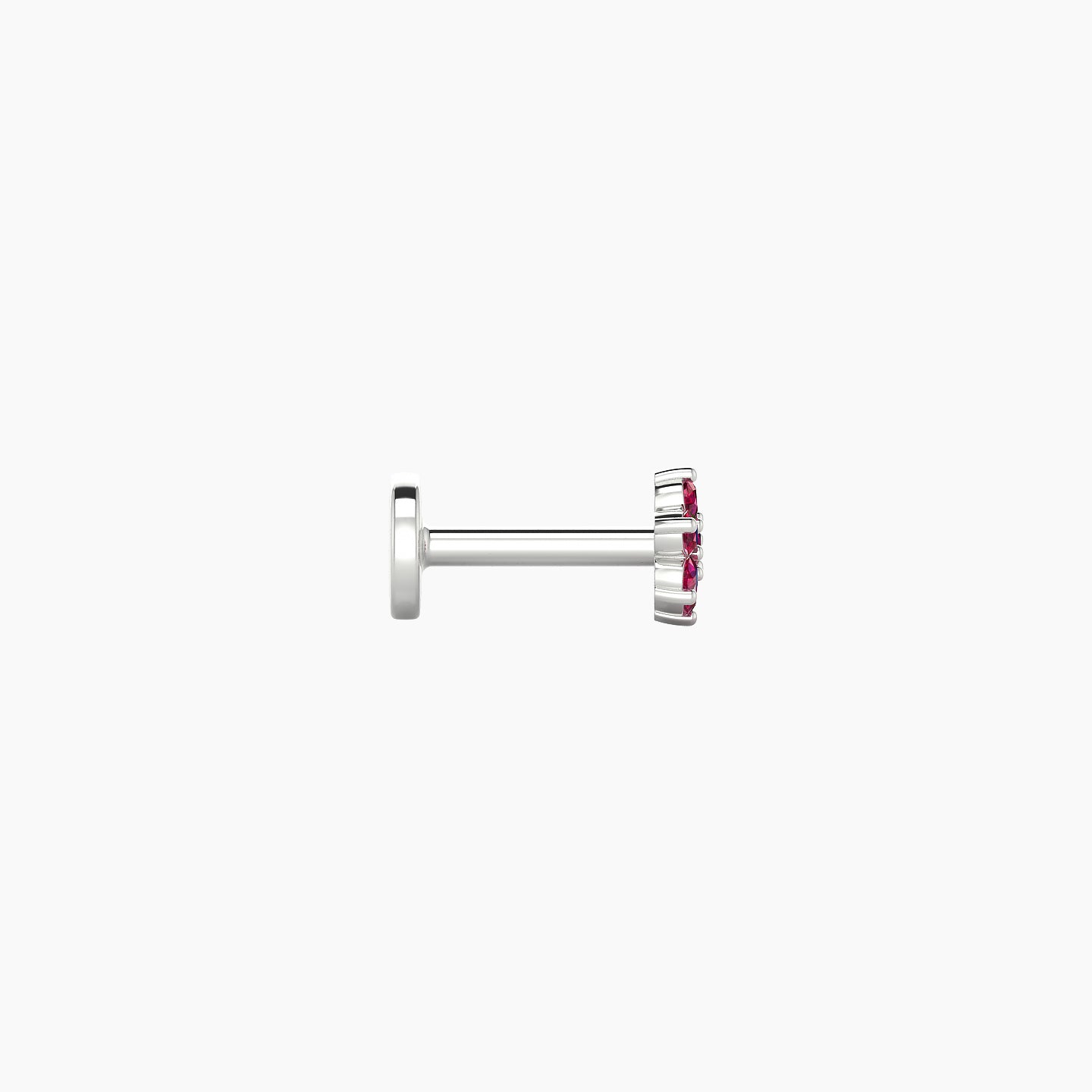 Chloris | 18k White Gold 5 mm 4 mm Flower Ruby Nostril Piercing