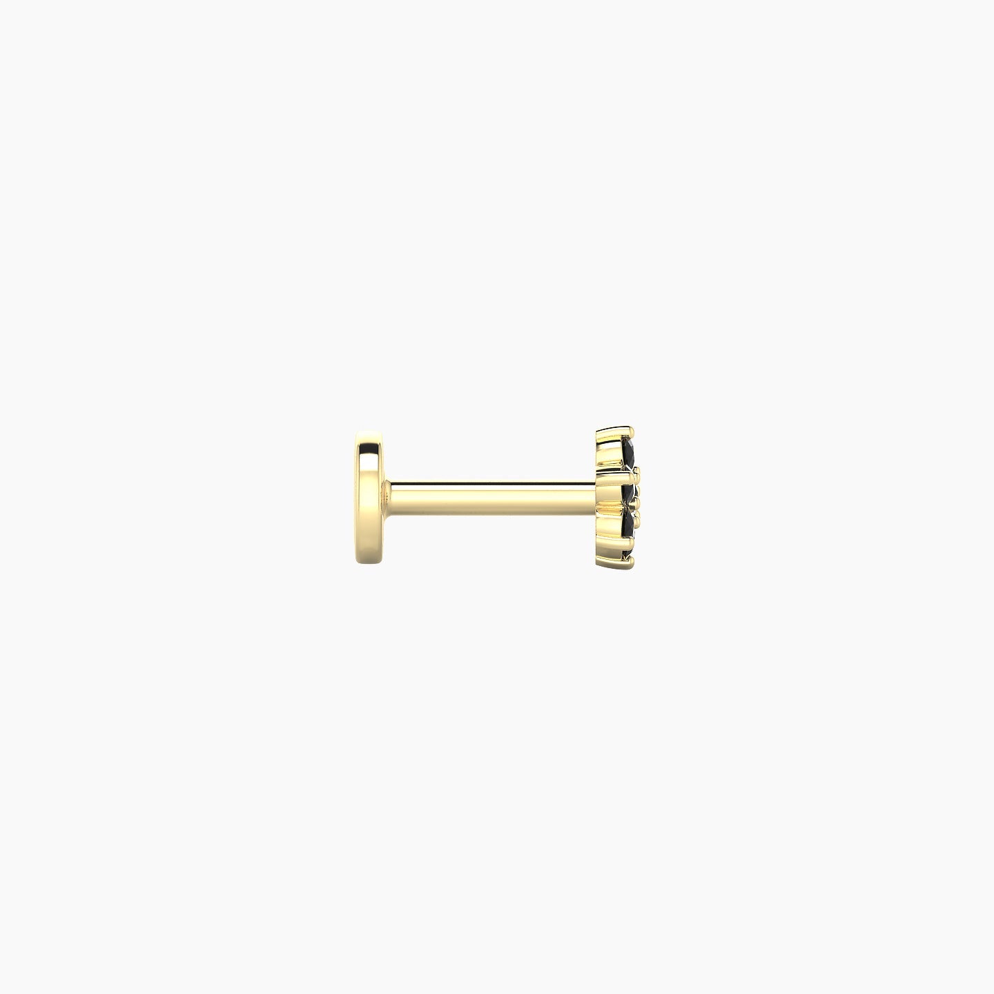 Chloris | 18k Yellow Gold 5 mm 4 mm Flower Black Diamond Nostril Piercing