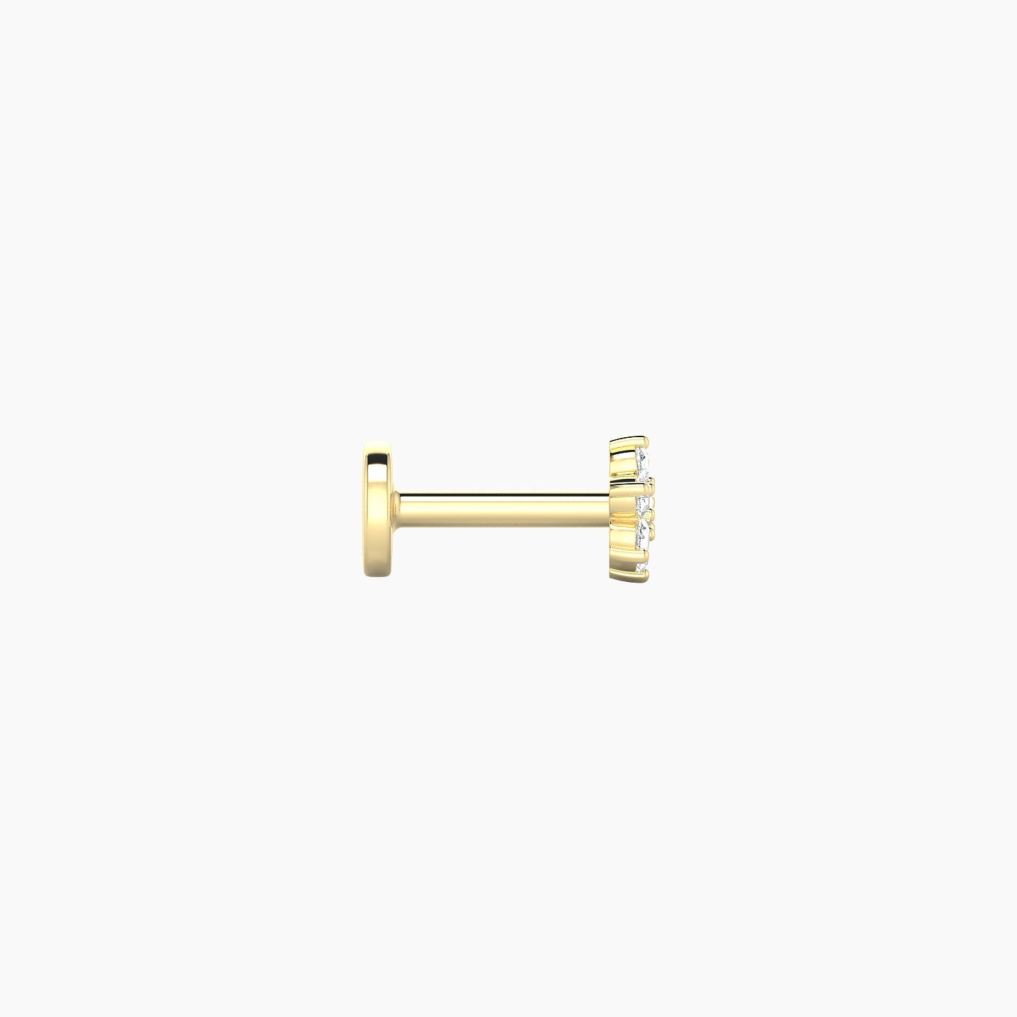 Chloris | 18k Yellow Gold 4 mm 5 mm Flower Diamond Nostril Piercing