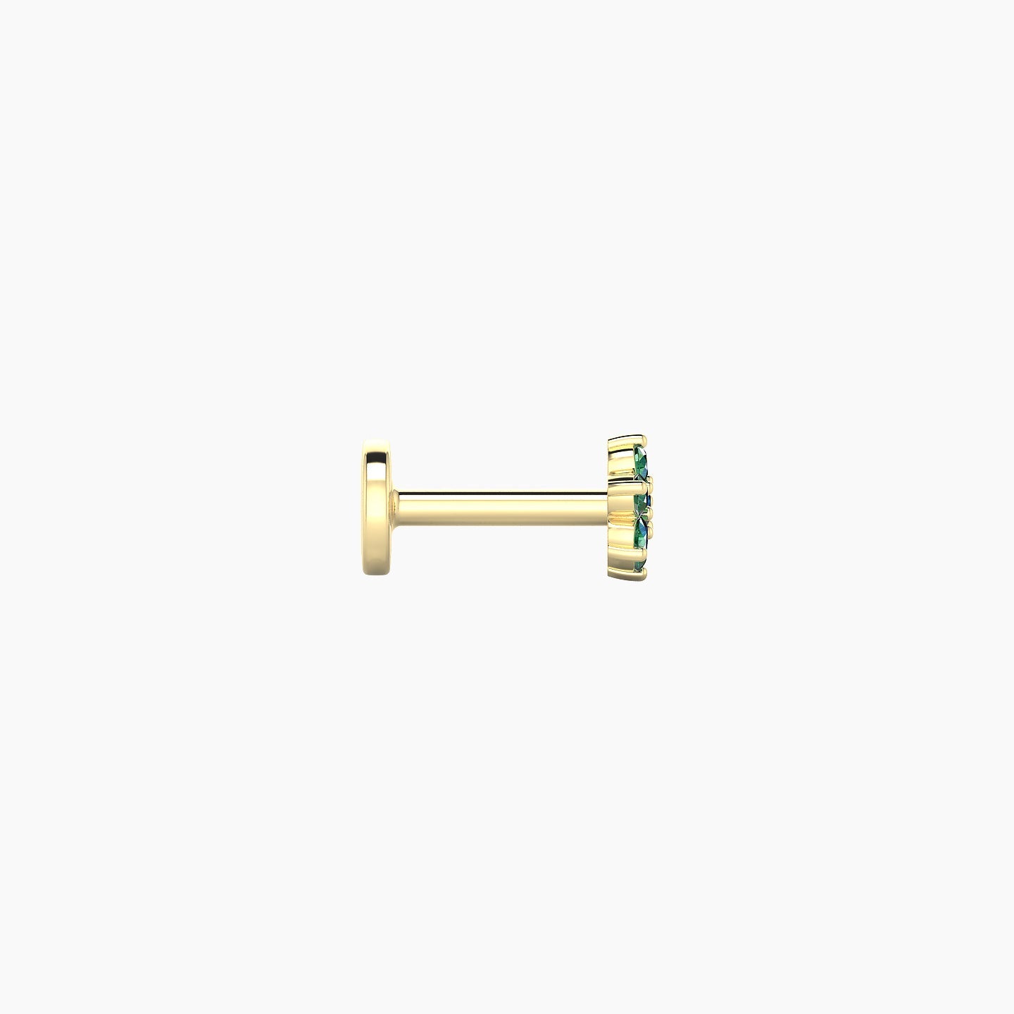 Chloris | 18k Yellow Gold 5 mm 4 mm Flower Emerald Nostril Piercing