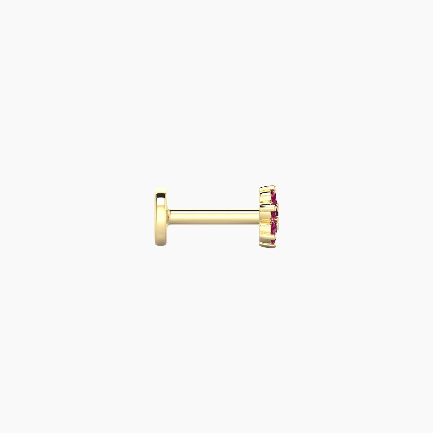 Chloris | 18k Yellow Gold 5 mm 4 mm Flower Ruby Nostril Piercing