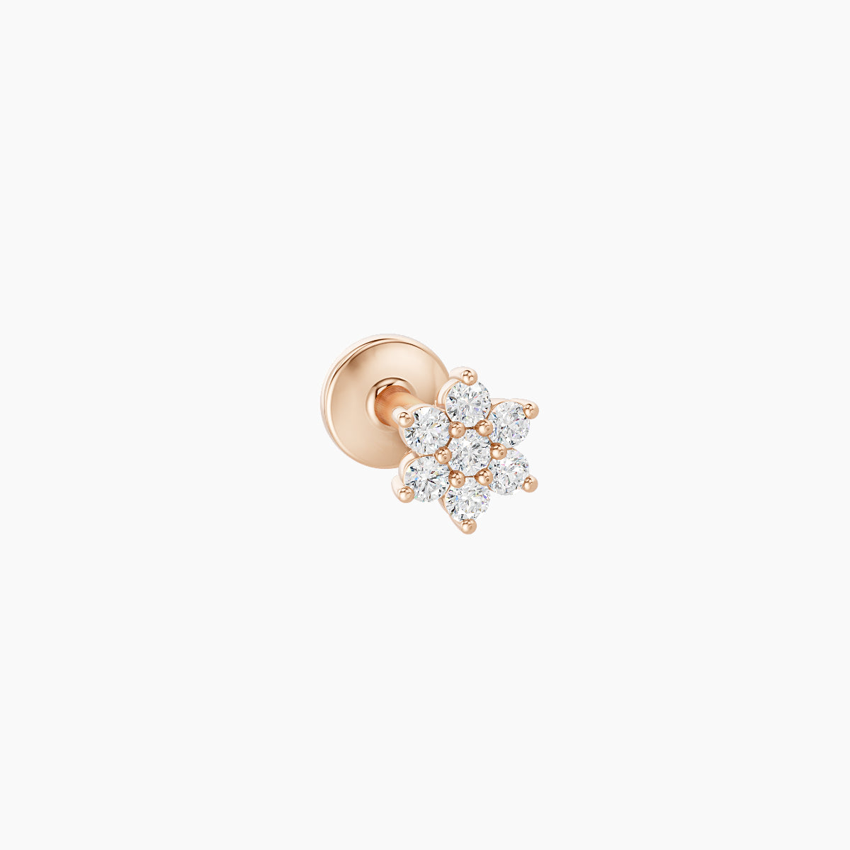 Chloris | 18k Rose Gold 5 mm 5 mm Flower Diamond Piercing