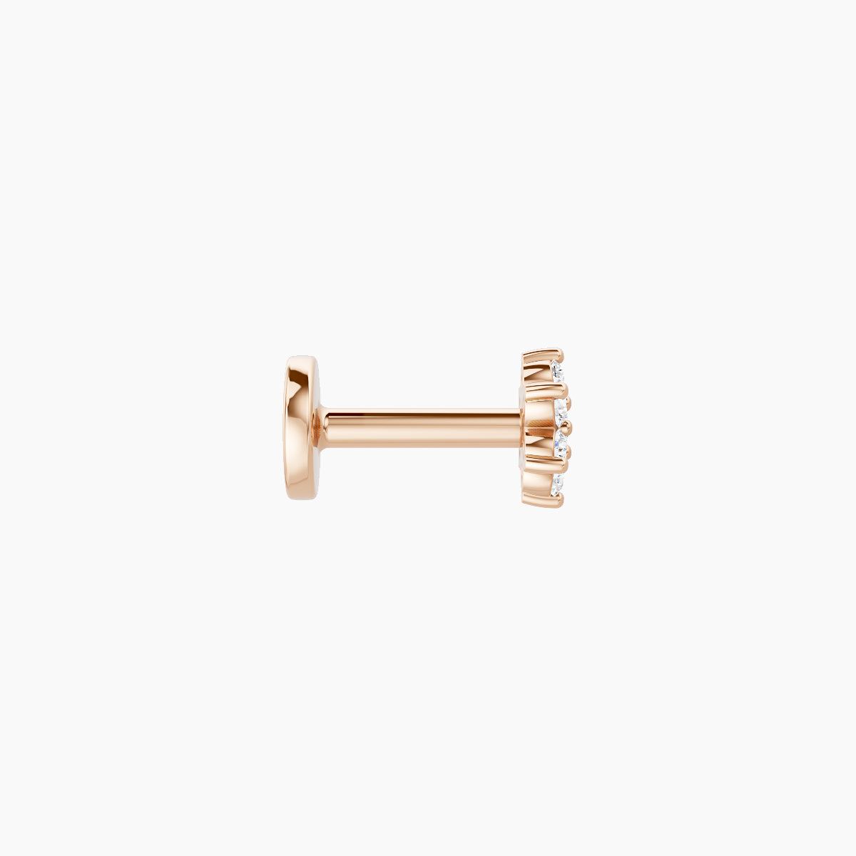 Chloris | 18k Rose Gold 5 mm 5 mm Flower Diamond Piercing
