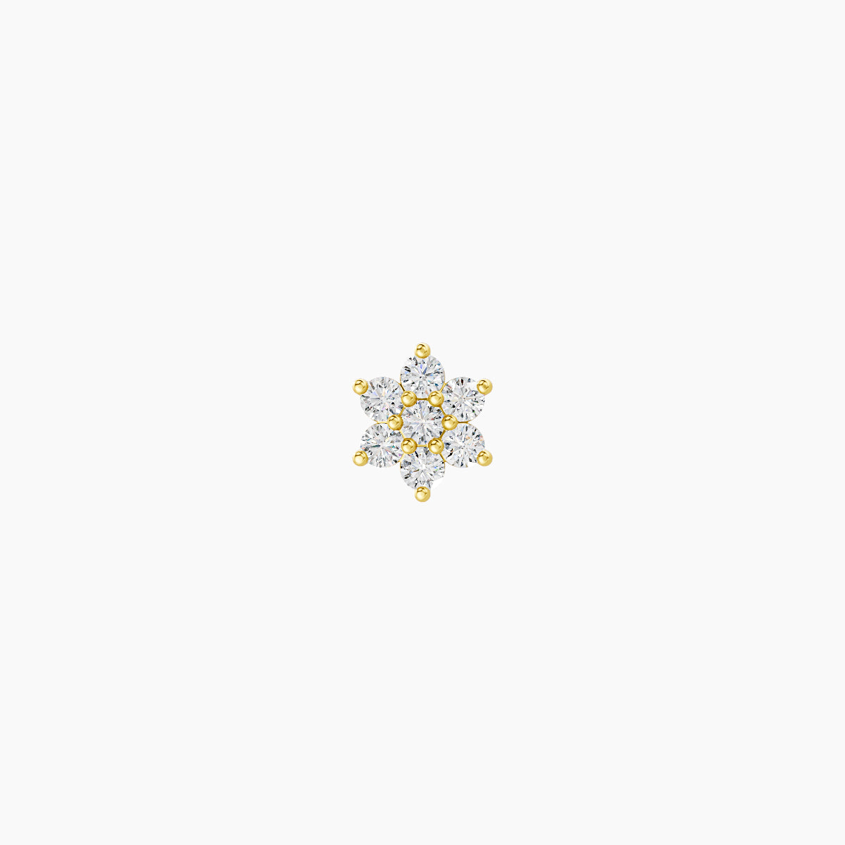 Chloris | 18k Yellow Gold 5 mm 5 mm Flower Diamond Piercing