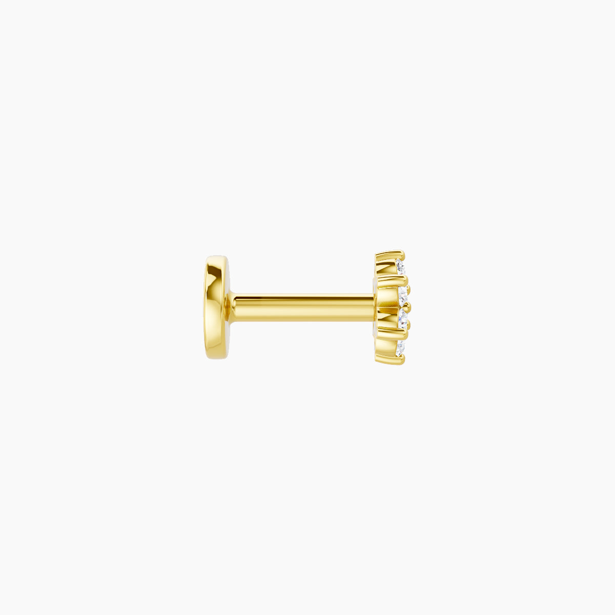 Chloris | 18k Yellow Gold 5 mm 5 mm Flower Diamond Piercing