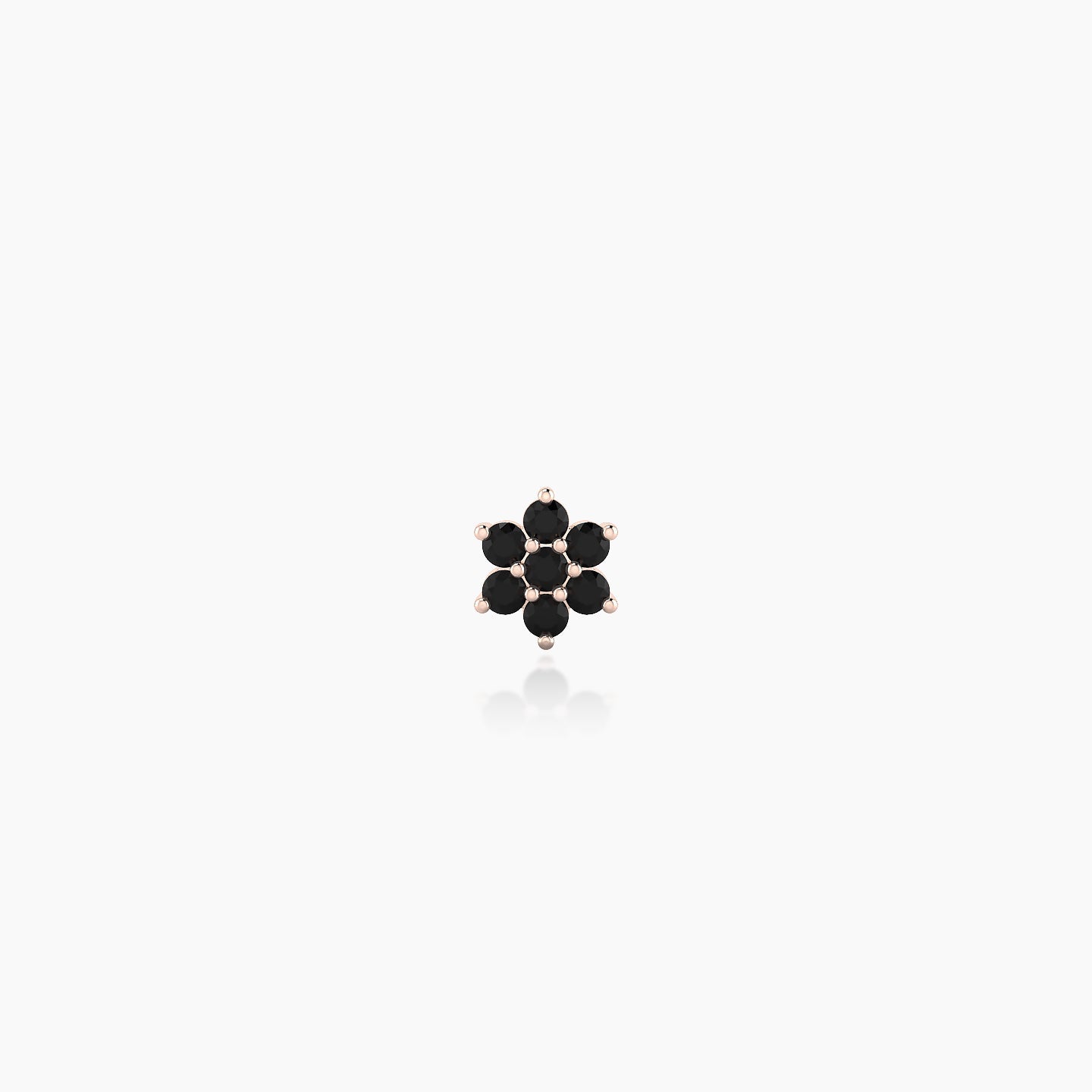 Chloris | 18k Rose Gold 5 mm 4 mm Flower Black Diamond Piercing