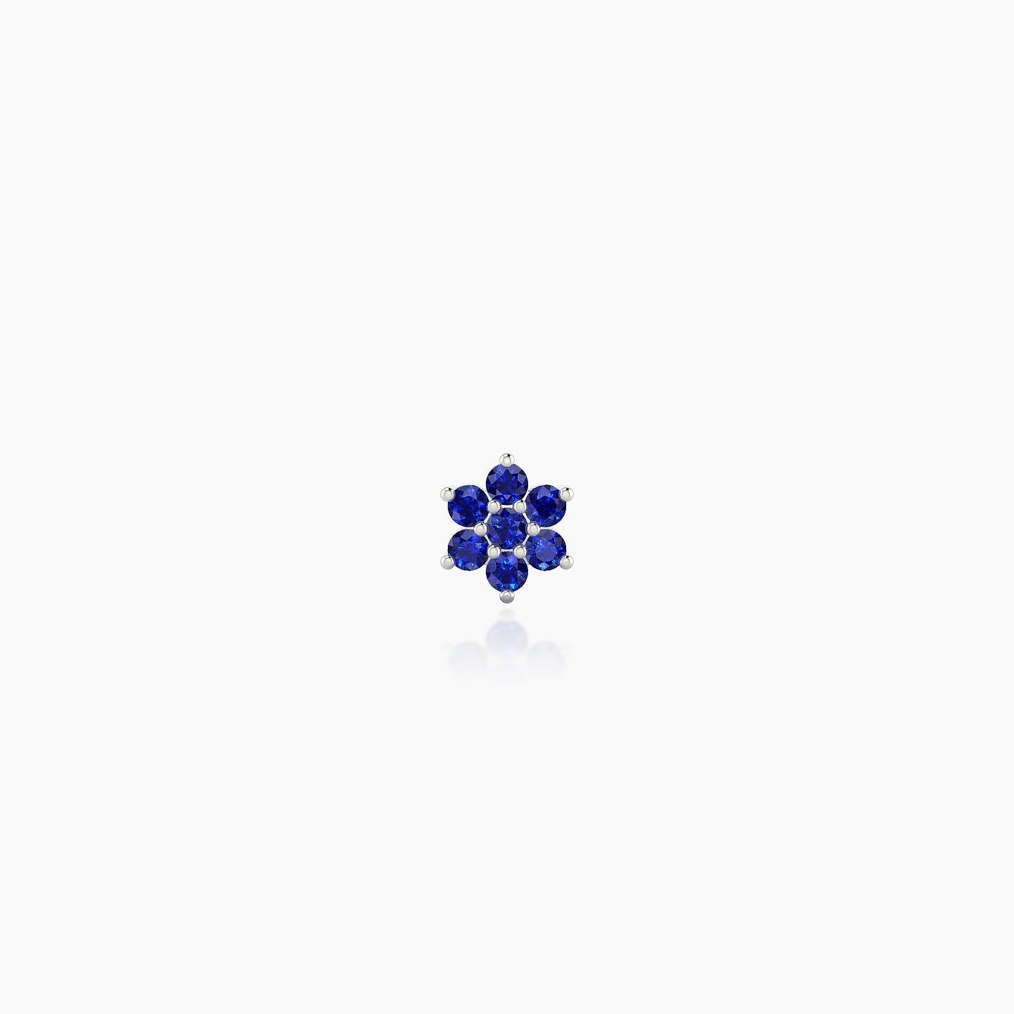 Chloris | 18k White Gold 5 mm 4 mm Flower Sapphire Piercing