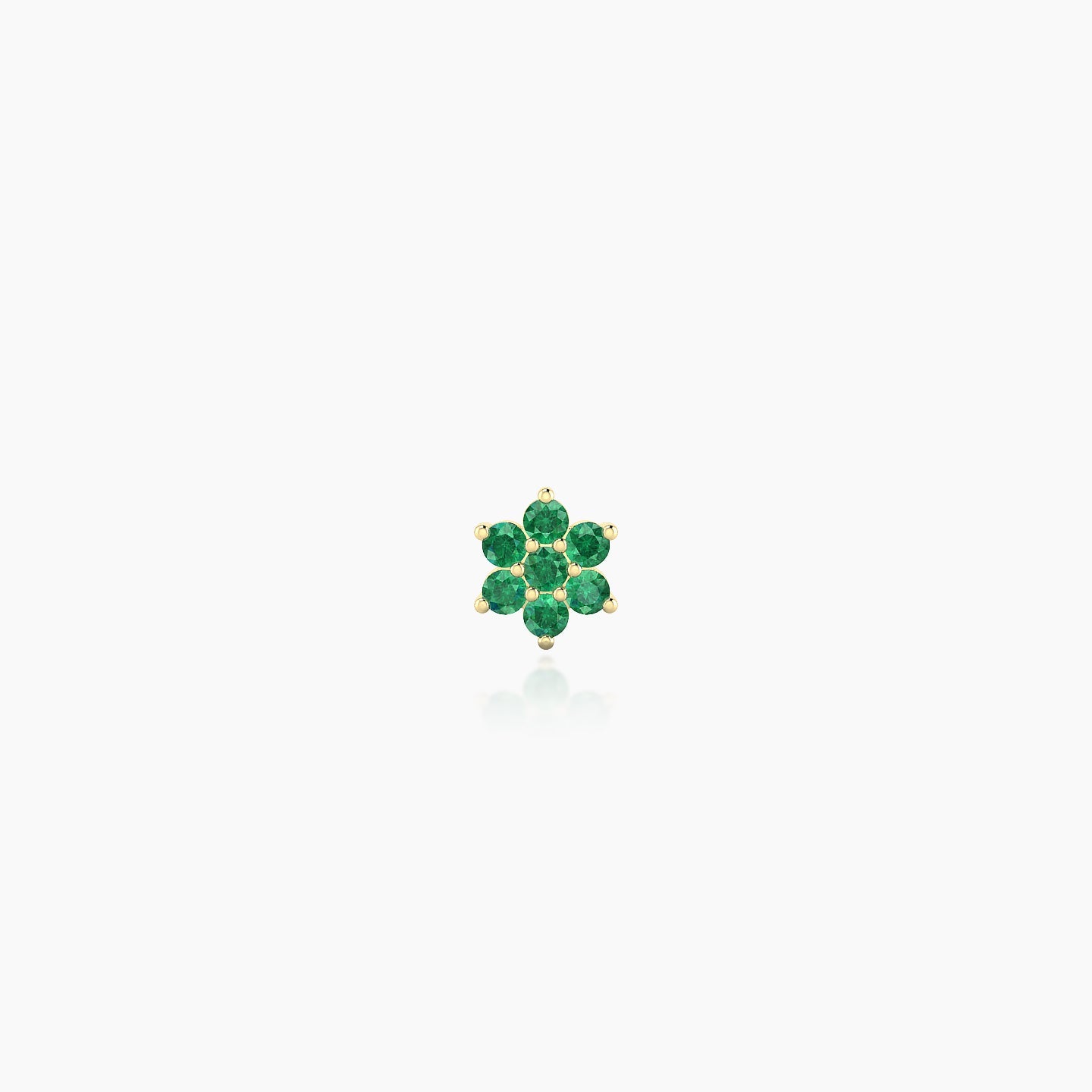 Chloris | 18k Yellow Gold 5 mm 4 mm Flower Emerald Piercing