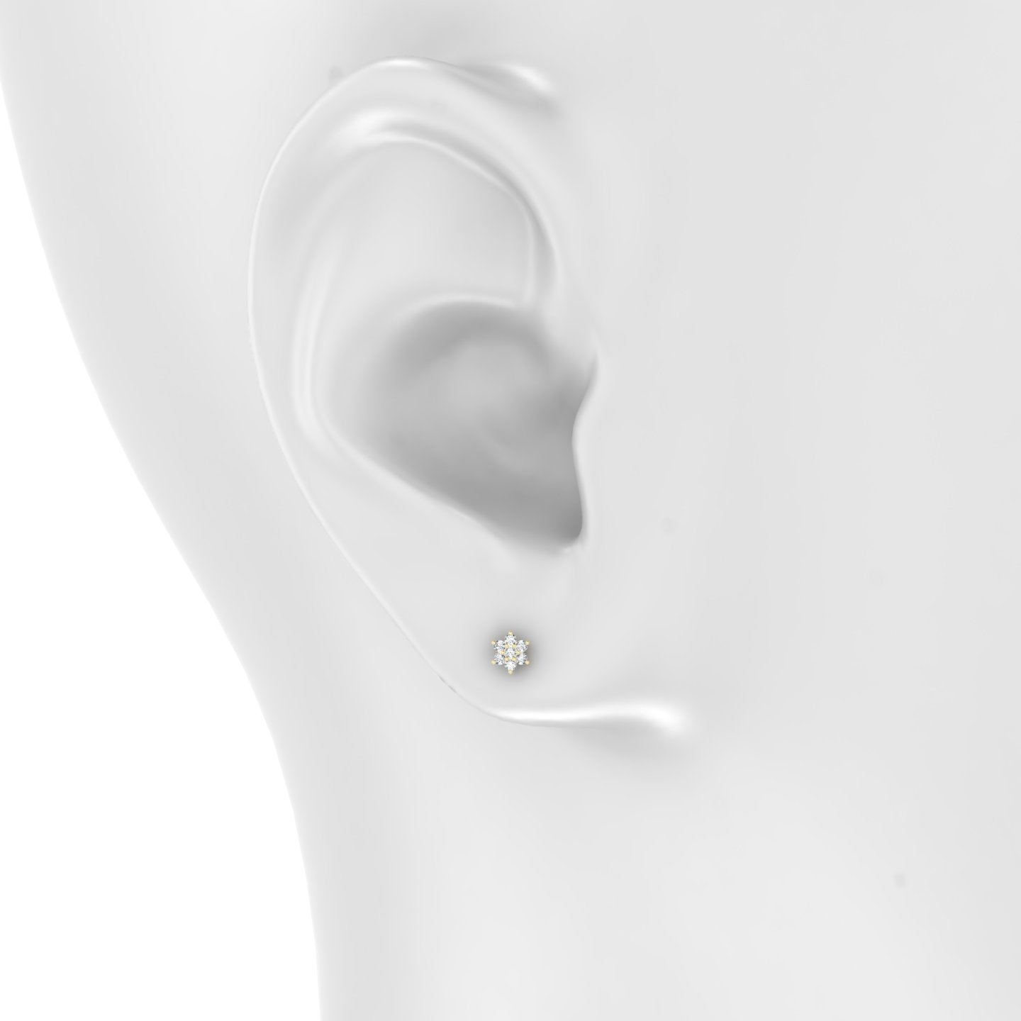 Chloris | 18k Yellow Gold 5 mm 5 mm Flower Diamond Piercing