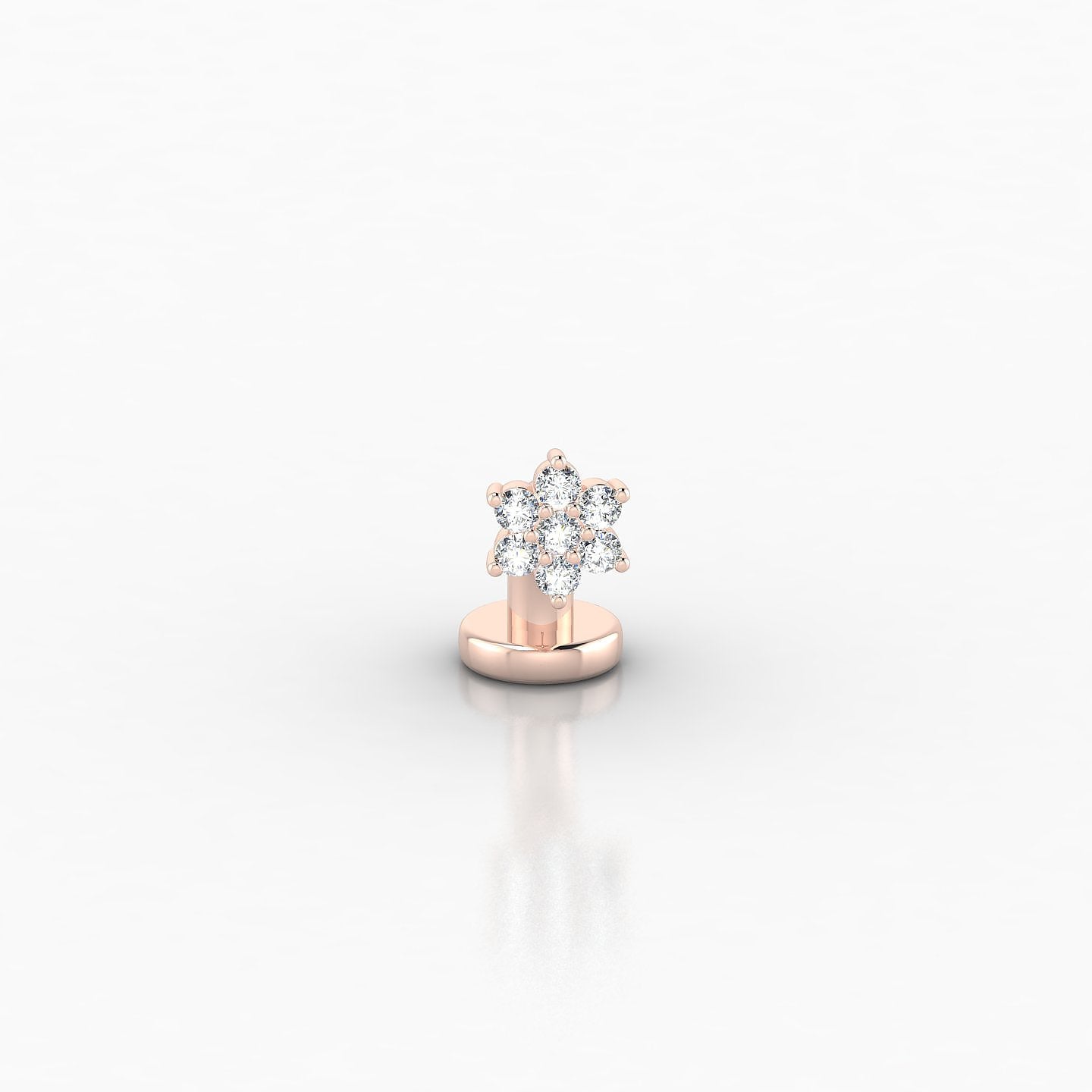 Chloris | 18k Rose Gold 6 mm 4 mm Flower Diamond Floating Navel Piercing
