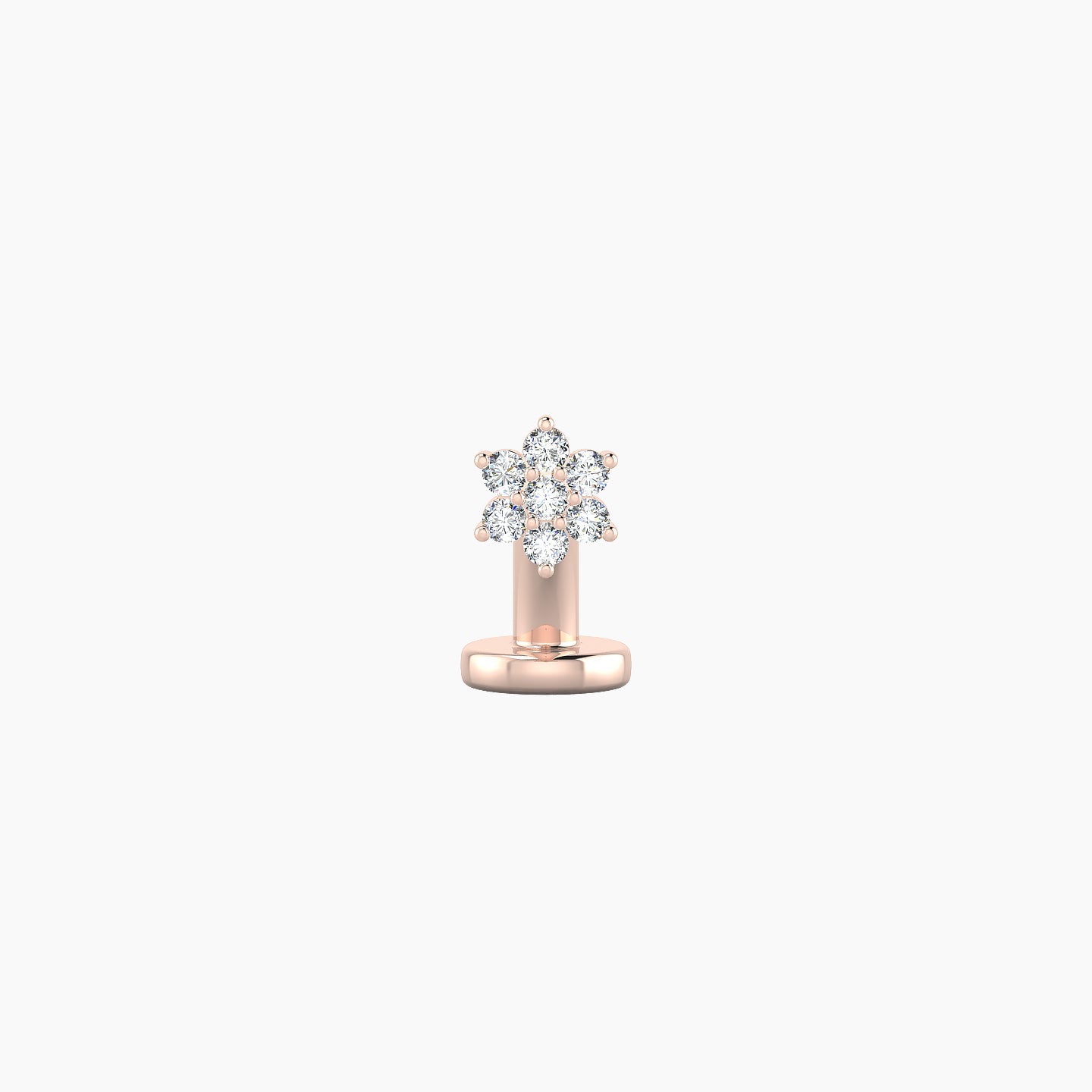 Chloris | 18k Rose Gold 4 mm 6 mm Flower Diamond Floating Navel Piercing