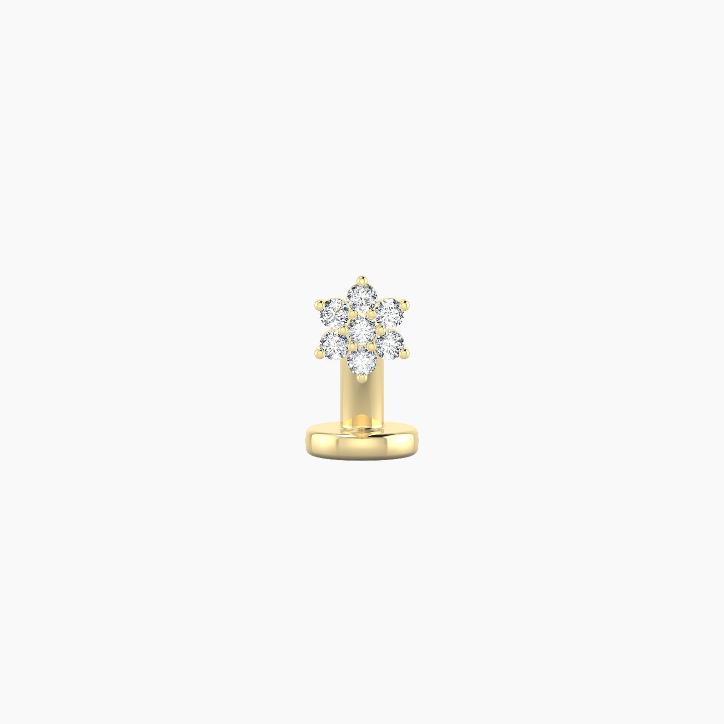 Chloris | 18k Yellow Gold 4 mm 6 mm Flower Diamond Floating Navel Piercing