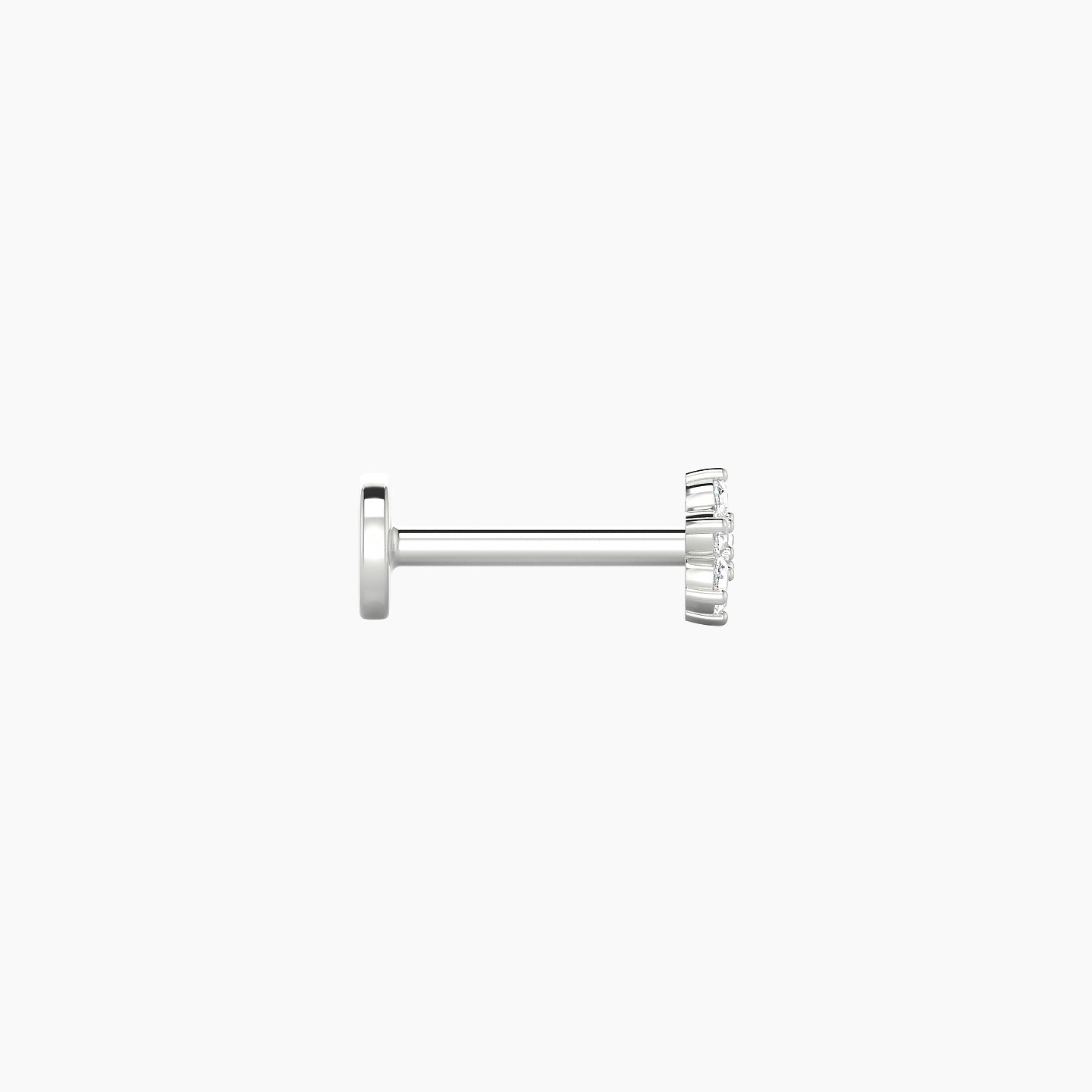 Chloris | 18k White Gold 4 mm 6.5 mm Flower Diamond Nostril Piercing