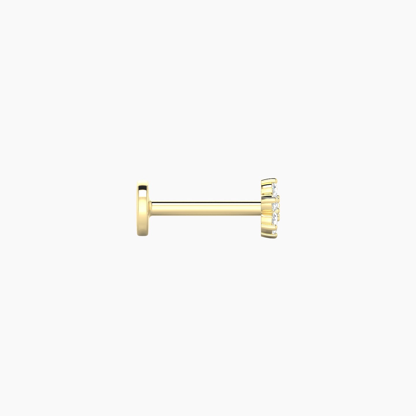 Chloris | 18k Yellow Gold 4 mm 6.5 mm Flower Diamond Nostril Piercing