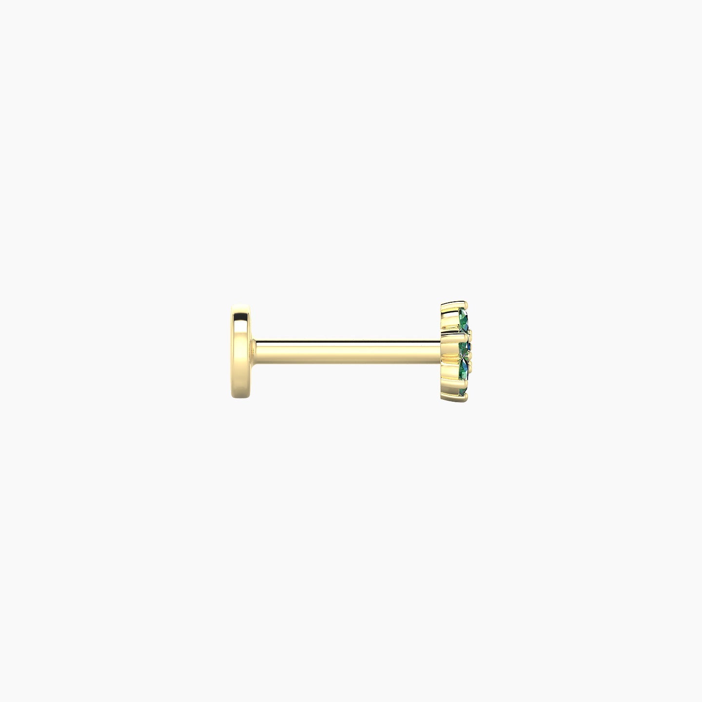 Chloris | 18k Yellow Gold 6.5 mm 4 mm Flower Emerald Nostril Piercing