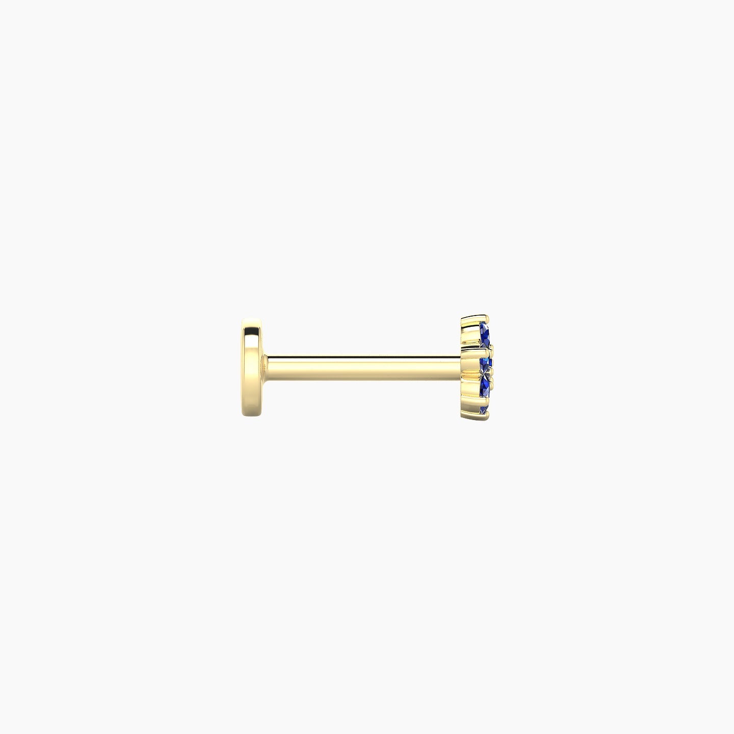 Chloris | 18k Yellow Gold 6.5 mm 4 mm Flower Sapphire Nostril Piercing