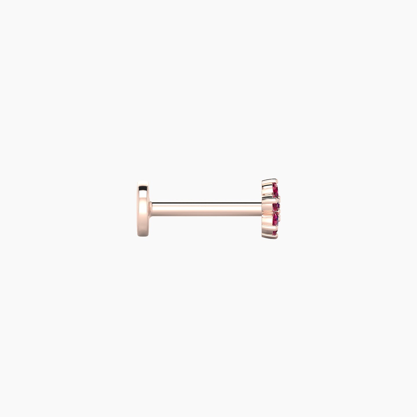 Chloris | 18k Rose Gold 6.5 mm 4 mm Flower Ruby Piercing