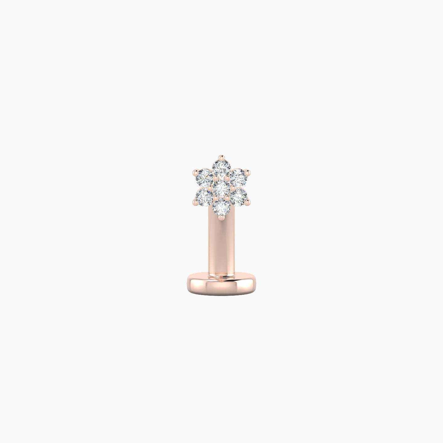 Chloris | 18k Rose Gold 4 mm 8 mm Flower Diamond Floating Navel Piercing