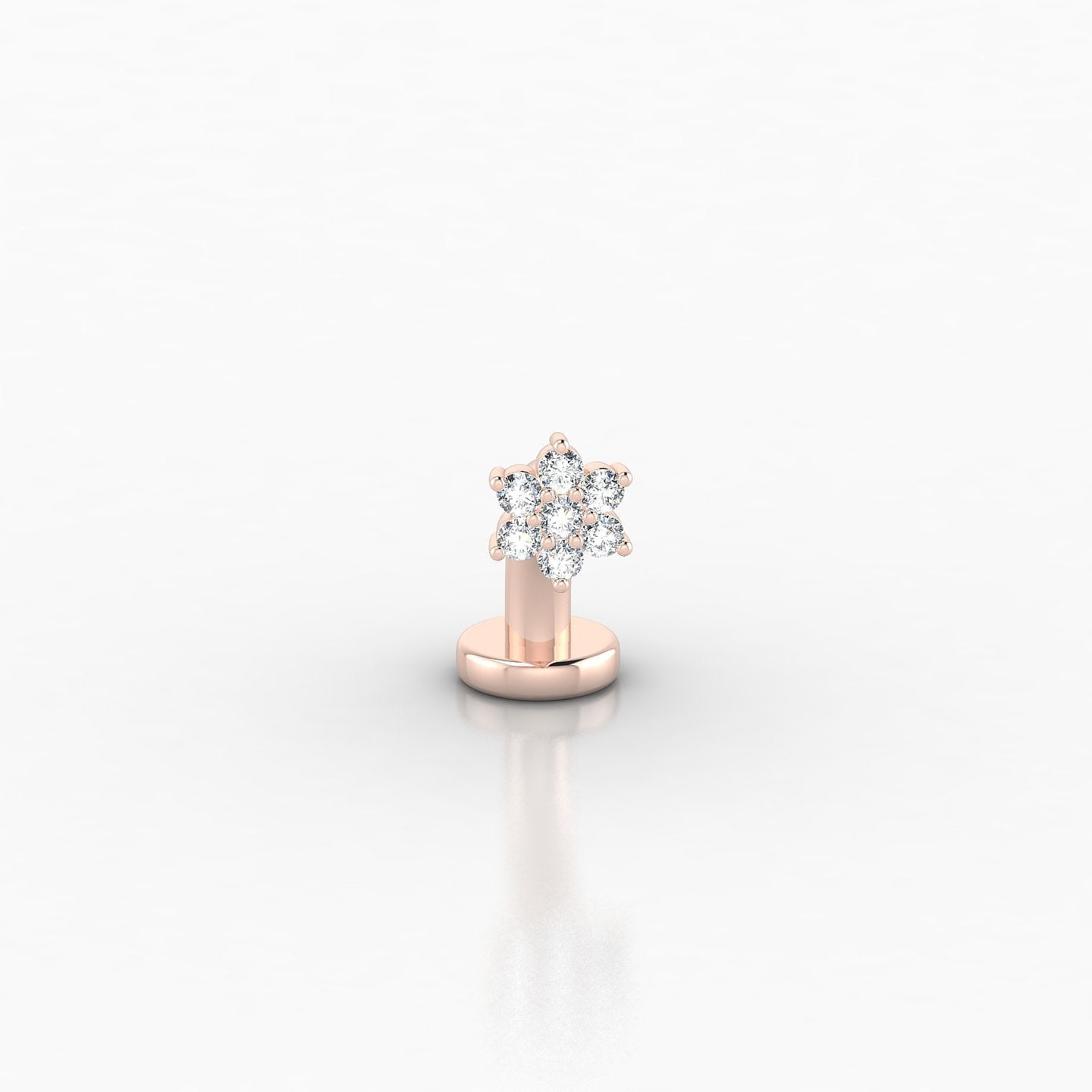 Chloris | 18k Rose Gold 8 mm 4 mm Flower Diamond Floating Navel Piercing