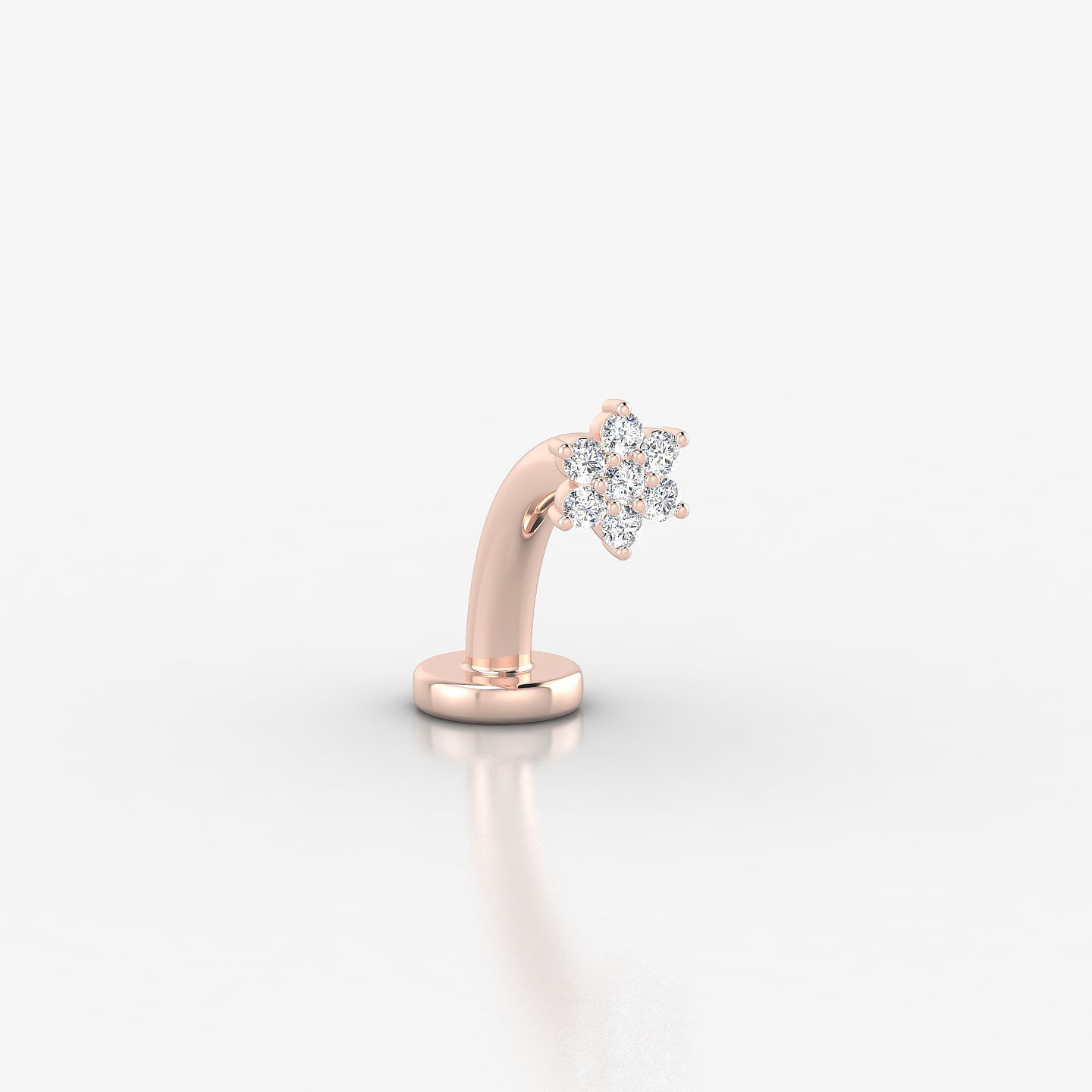 Chloris | 18k Rose Gold 4 mm 8 mm Flower Diamond Floating Navel Piercing