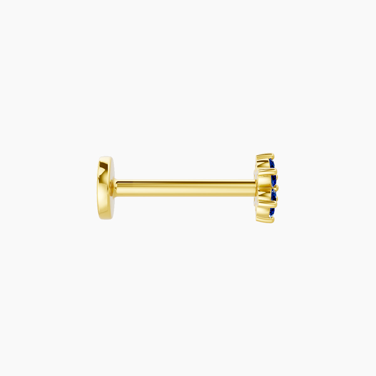 Chloris | 18k Yellow Gold 8 mm 4 mm Flower Sapphire Nose Piercing