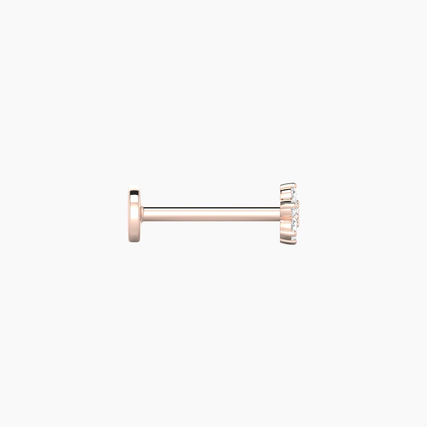 Chloris | 18k Rose Gold 4 mm 8 mm Flower Diamond Nostril Piercing