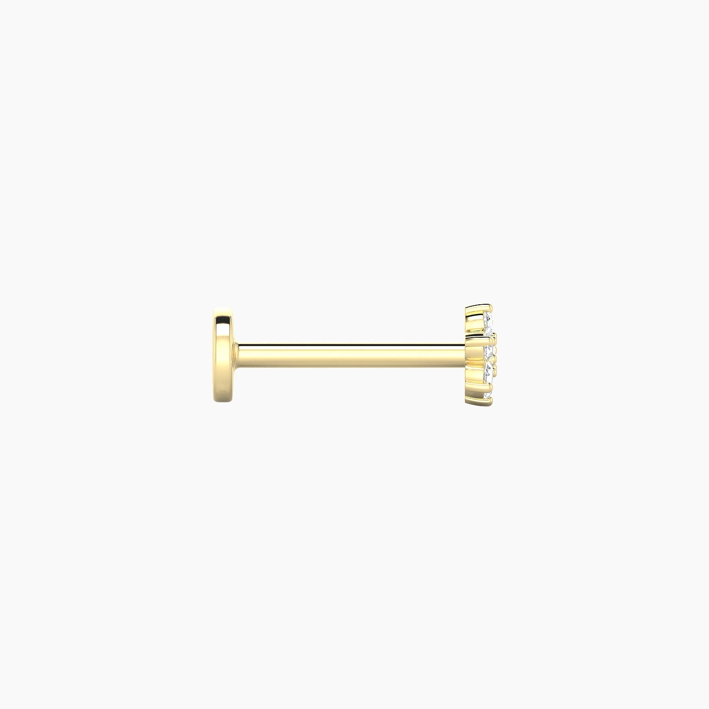 Chloris | 18k Yellow Gold 4 mm 8 mm Flower Diamond Nostril Piercing