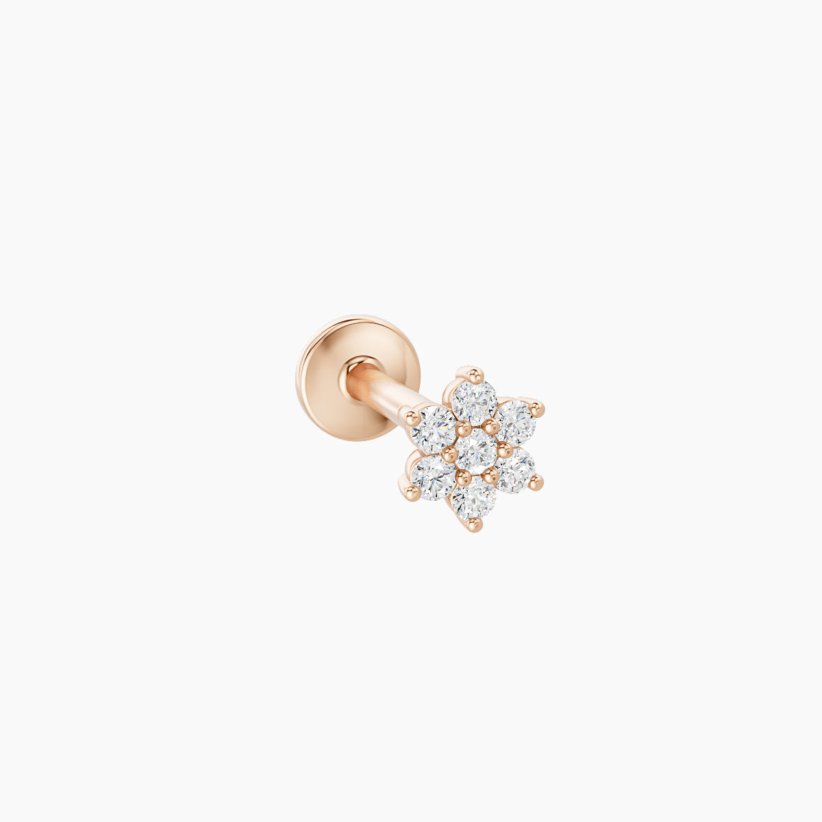 Chloris | 18k Rose Gold 5 mm 8 mm Flower Diamond Piercing