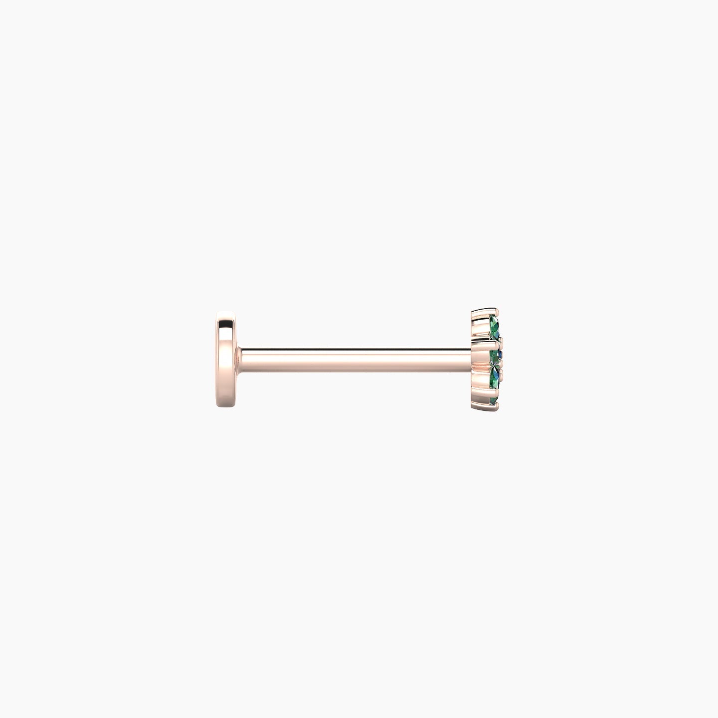 Chloris | 18k Rose Gold 8 mm 4 mm Flower Emerald Piercing