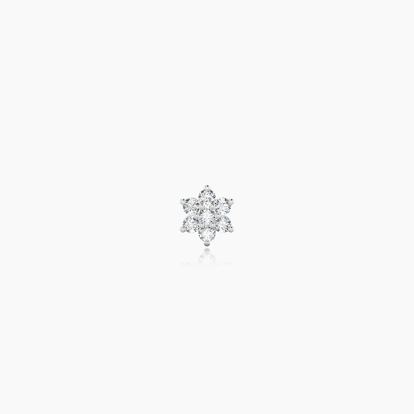 Chloris | 18k White Gold 4 mm Flower Diamond Nostril Piercing