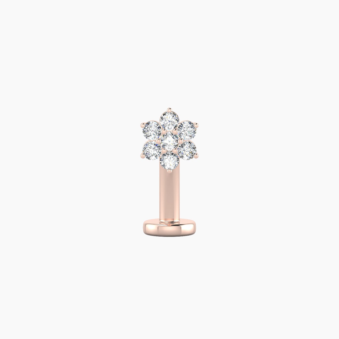 Chloris | 18k Rose Gold 5.5 mm 10 mm Flower Diamond Floating Navel Piercing