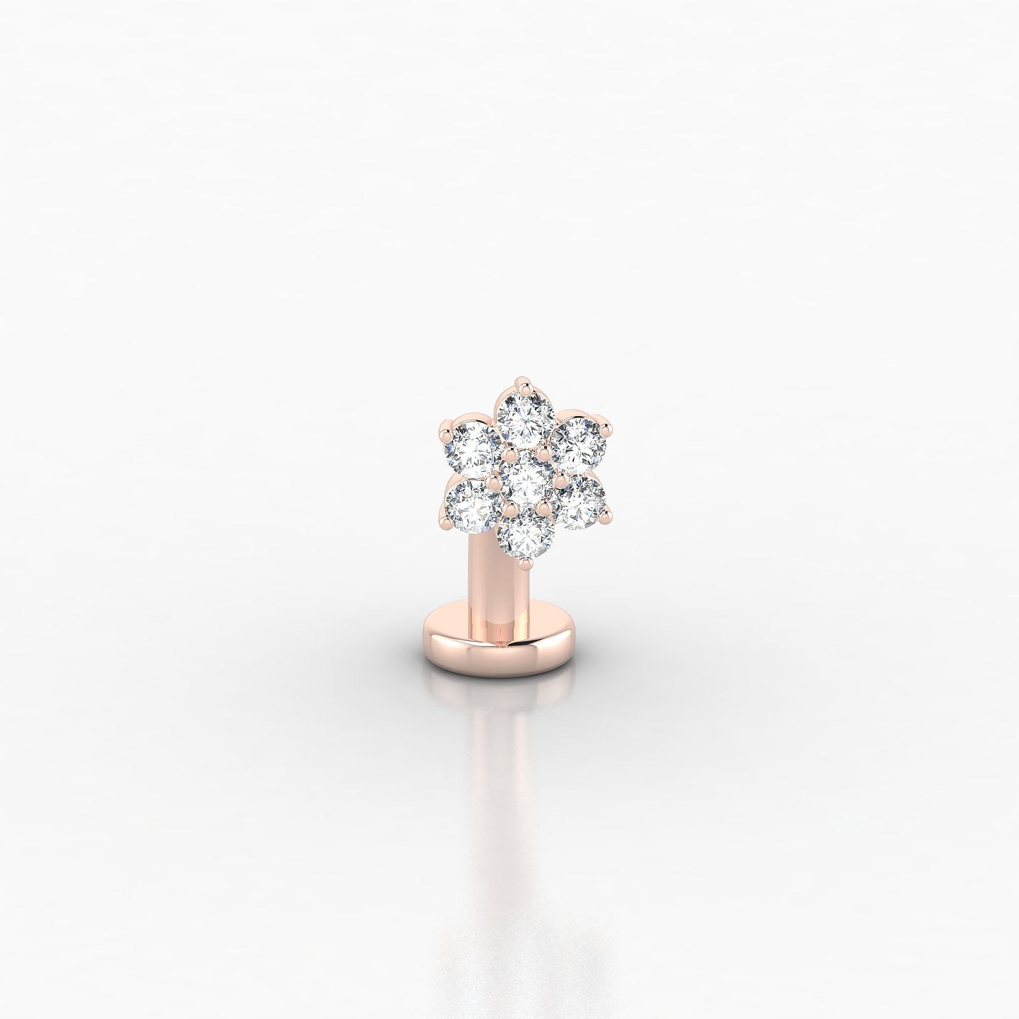 Chloris | 18k Rose Gold 10 mm 5.5 mm Flower Diamond Floating Navel Piercing