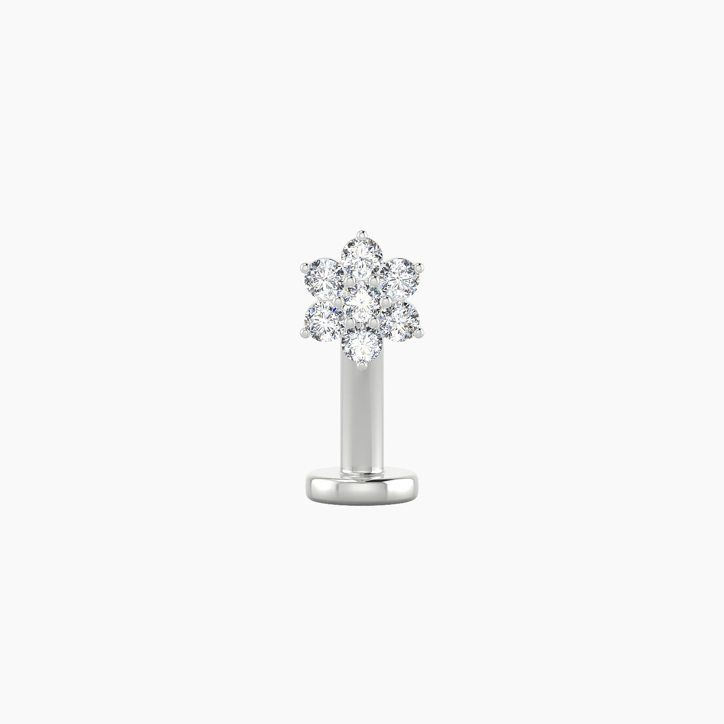 Chloris | 18k White Gold 5.5 mm 10 mm Flower Diamond Floating Navel Piercing