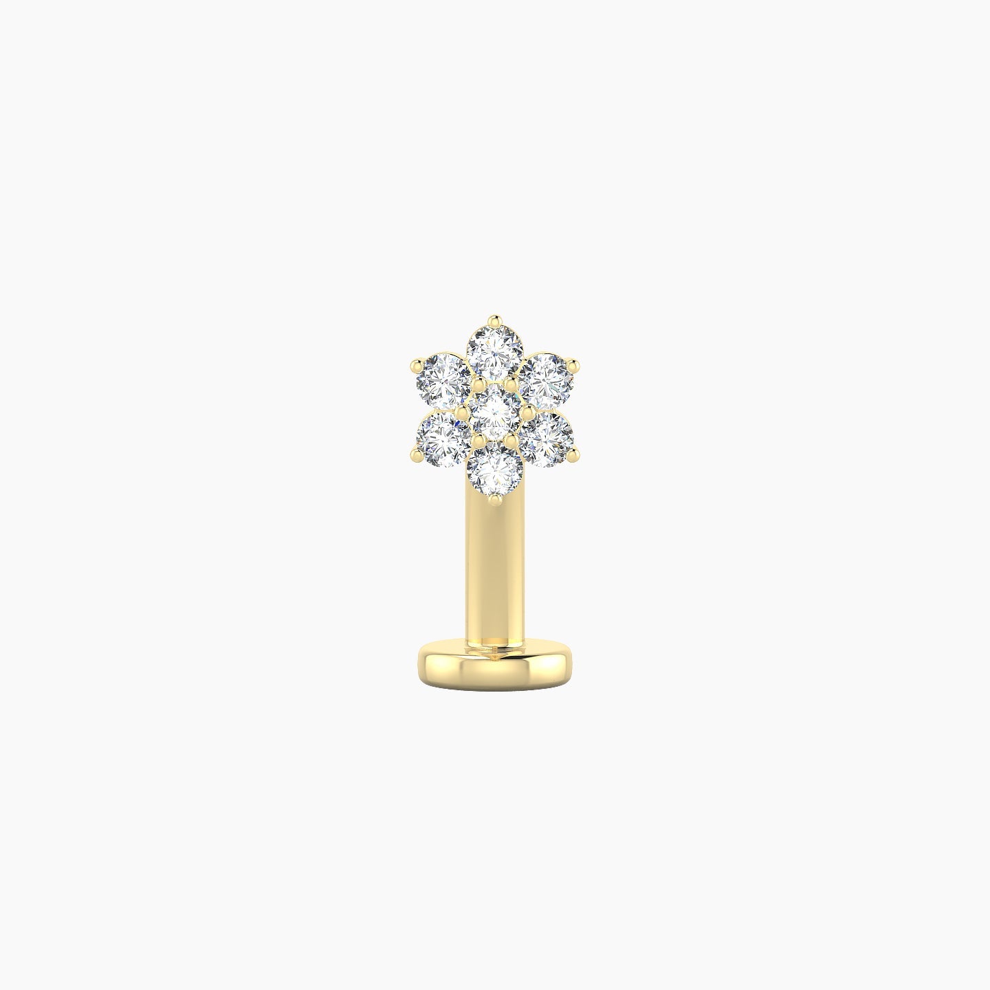 Chloris | 18k Yellow Gold 5.5 mm 10 mm Flower Diamond Floating Navel Piercing