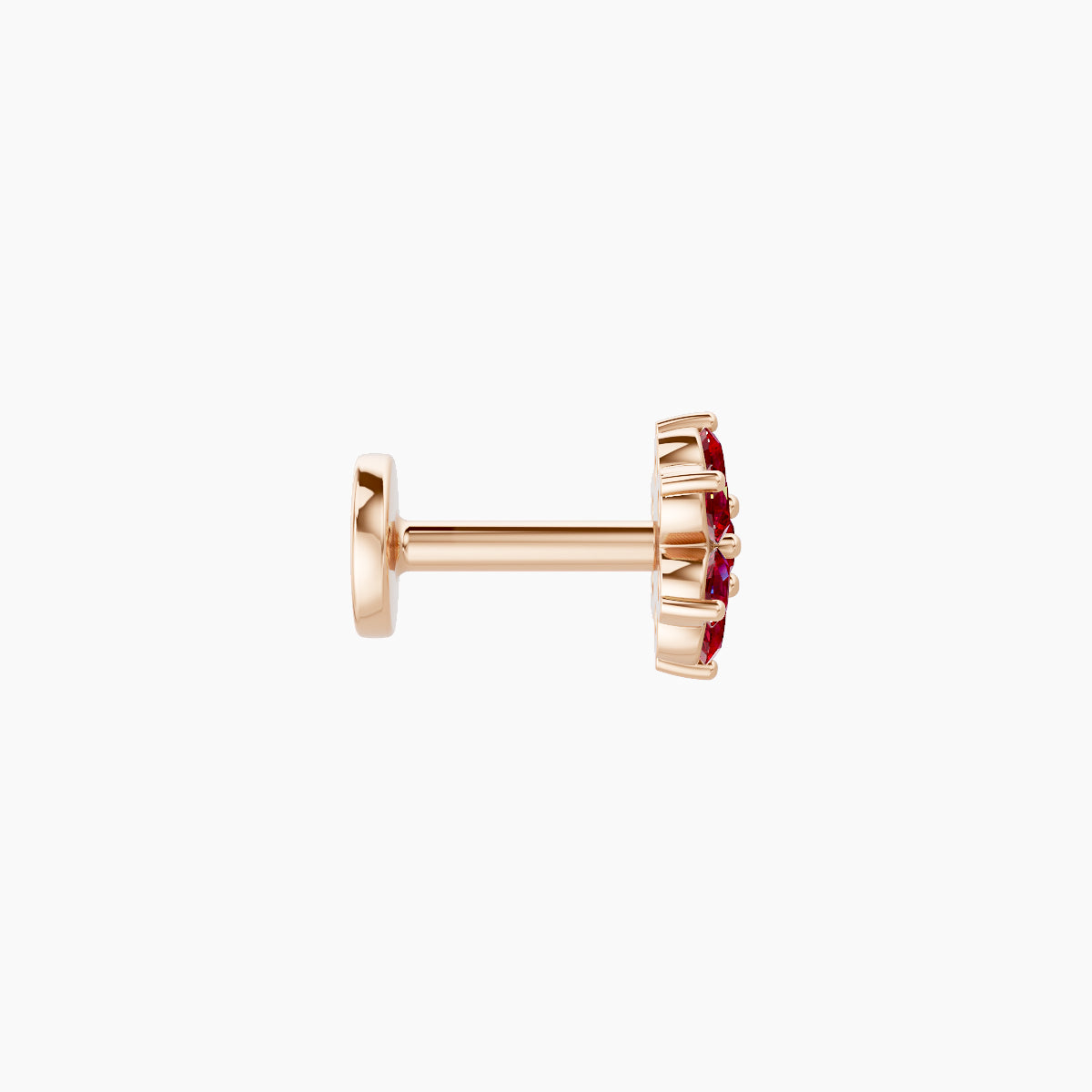 Chloris | 18k Rose Gold 5 mm 5.5 mm Flower Ruby Nose Piercing