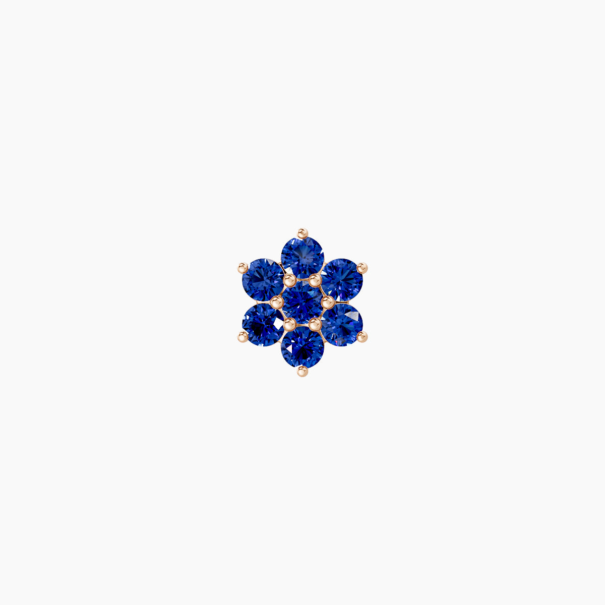Chloris | 18k Rose Gold 5 mm 5.5 mm Flower Sapphire Nose Piercing