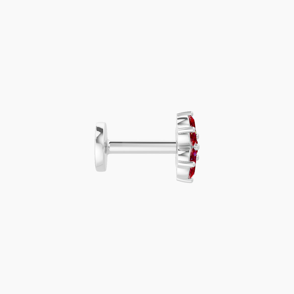 Chloris | 18k White Gold 5 mm 5.5 mm Flower Ruby Nose Piercing