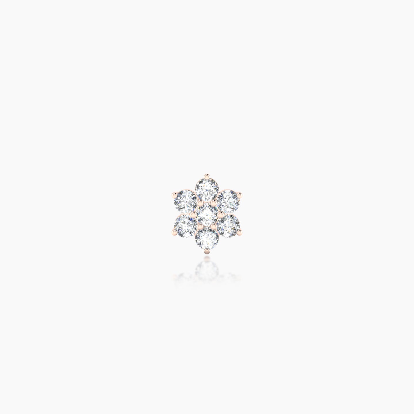 Chloris | 18k Rose Gold 5.5 mm 5 mm Flower Diamond Nostril Piercing